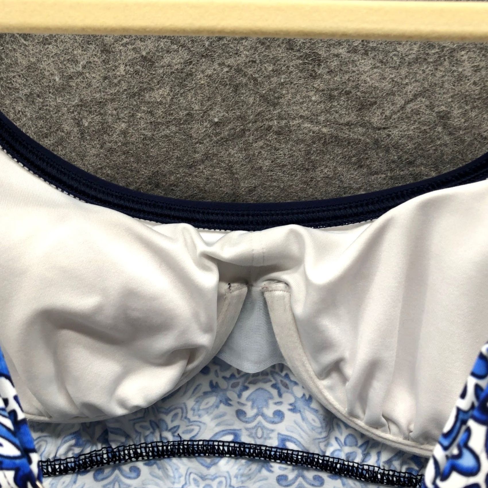 Lands' End Lands' End Swim Dress Tankini Womens 6 Blue Geometric Print Padded 2 Piece Tankini Bottom Bikini Set Size M / US 6-8 / IT 42-44 - 6 Thumbnail