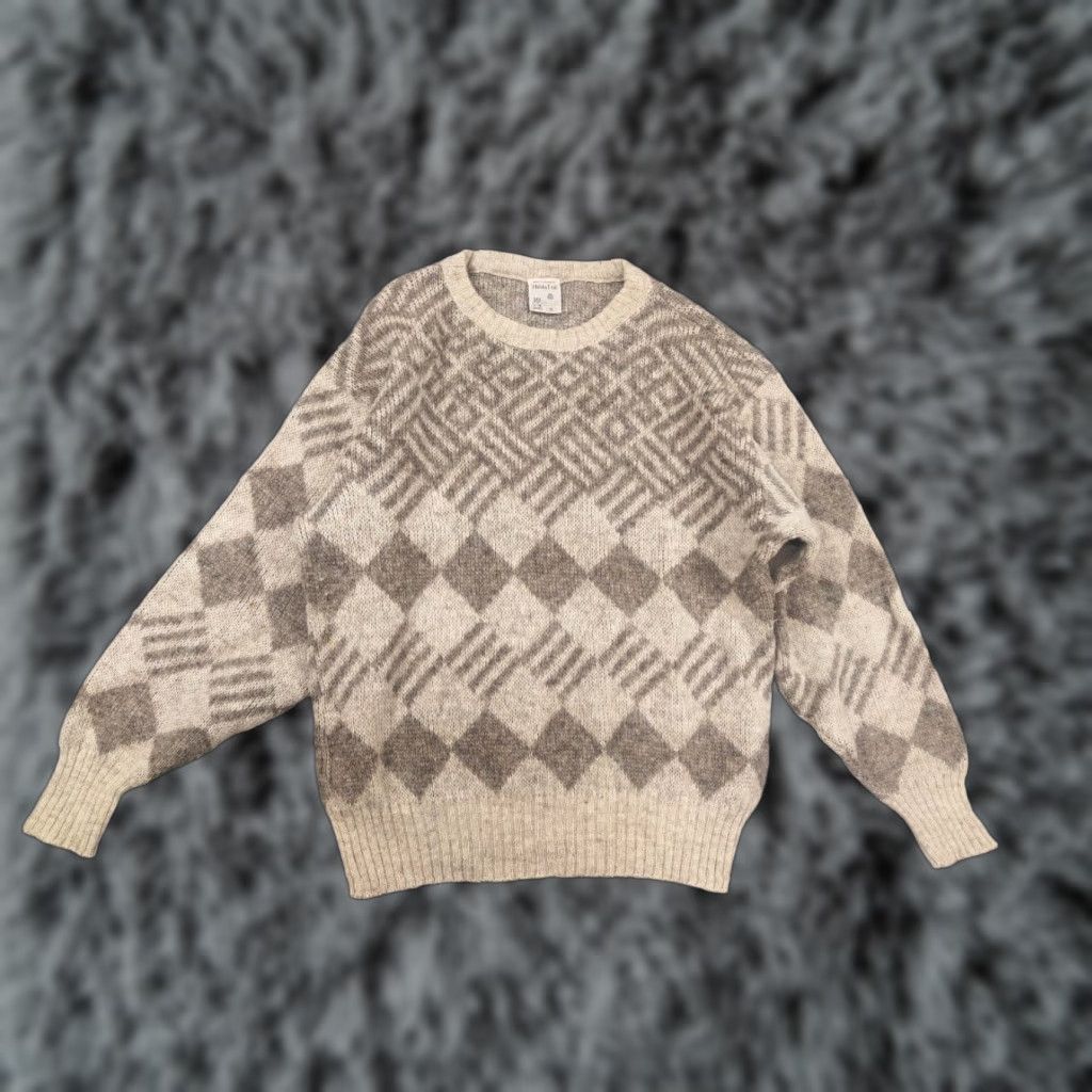 Vintage VINTAGE Hilda Ltd Iceland Pullover Shirt Men M Beige Wool 80s Pattern Fair Isle Knit Size US M / EU 48-50 / 2 - 1 Thumbnail
