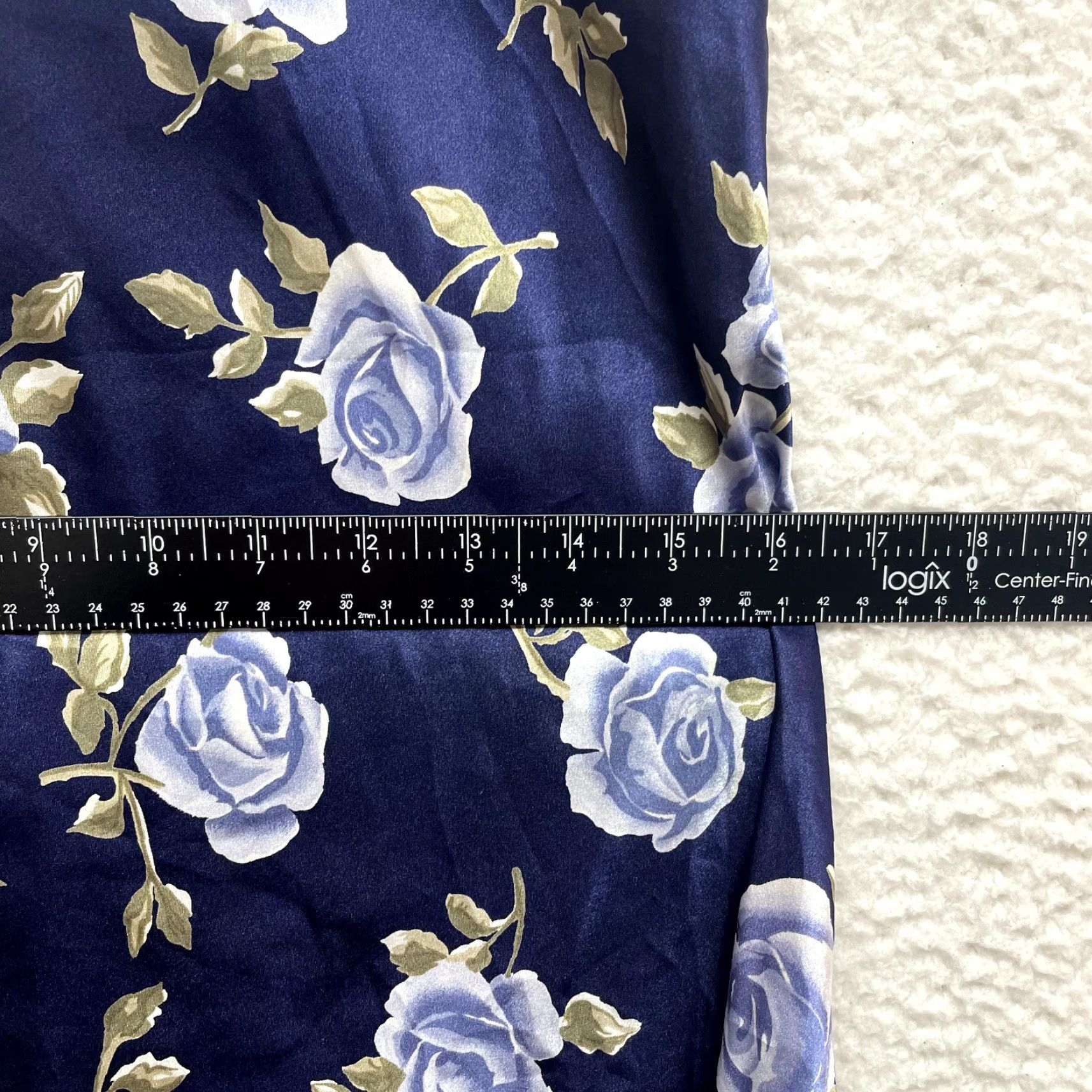 Vintage VINTAGE 90s Slip Dress Blue Satin Rose Floral Chemise Lingerie Sussan Womens Small Medium Size S / US 4 / IT 40 - 6 Thumbnail