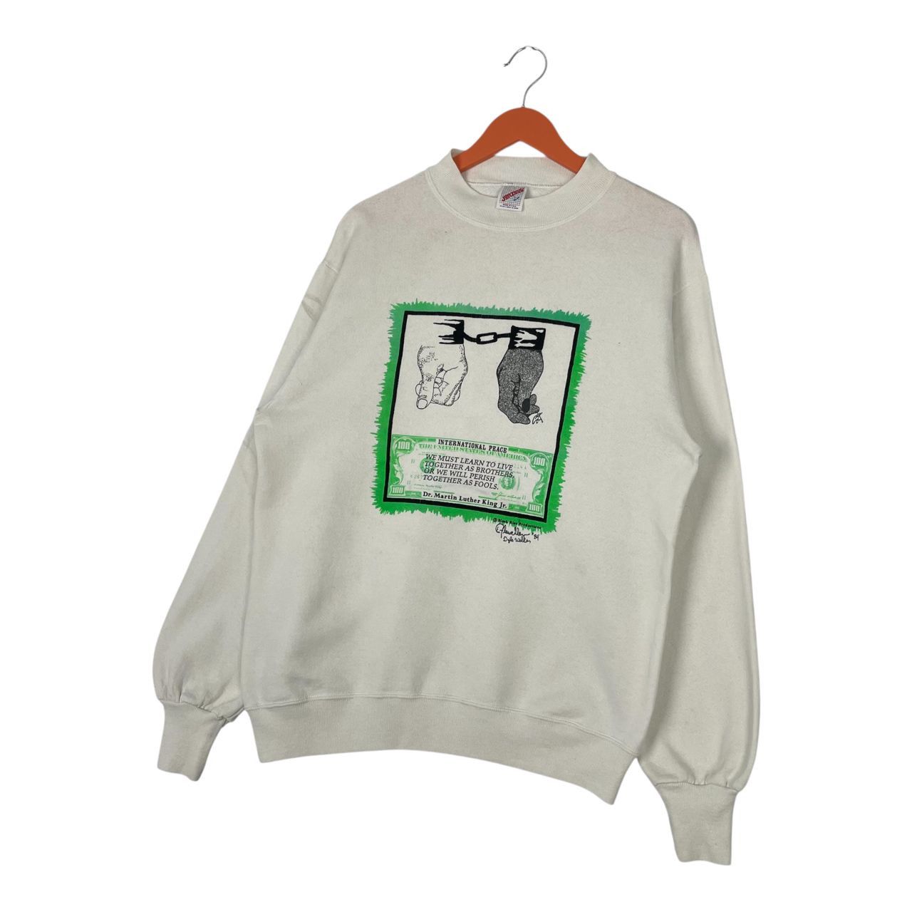 Jerzees Very Rare🔥Historical Quotes Printed Pullover Sweatshirt Size US L / EU 52-54 / 3 - 3 Thumbnail