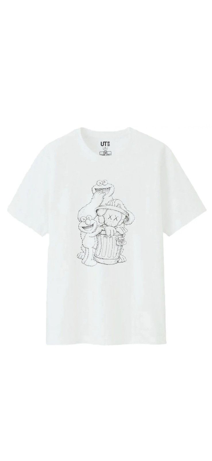 Kaws × Uniqlo Sesame Street Companion Trash Can Outline Tee White Size US L / EU 52-54 / 3 - 1 Thumbnail