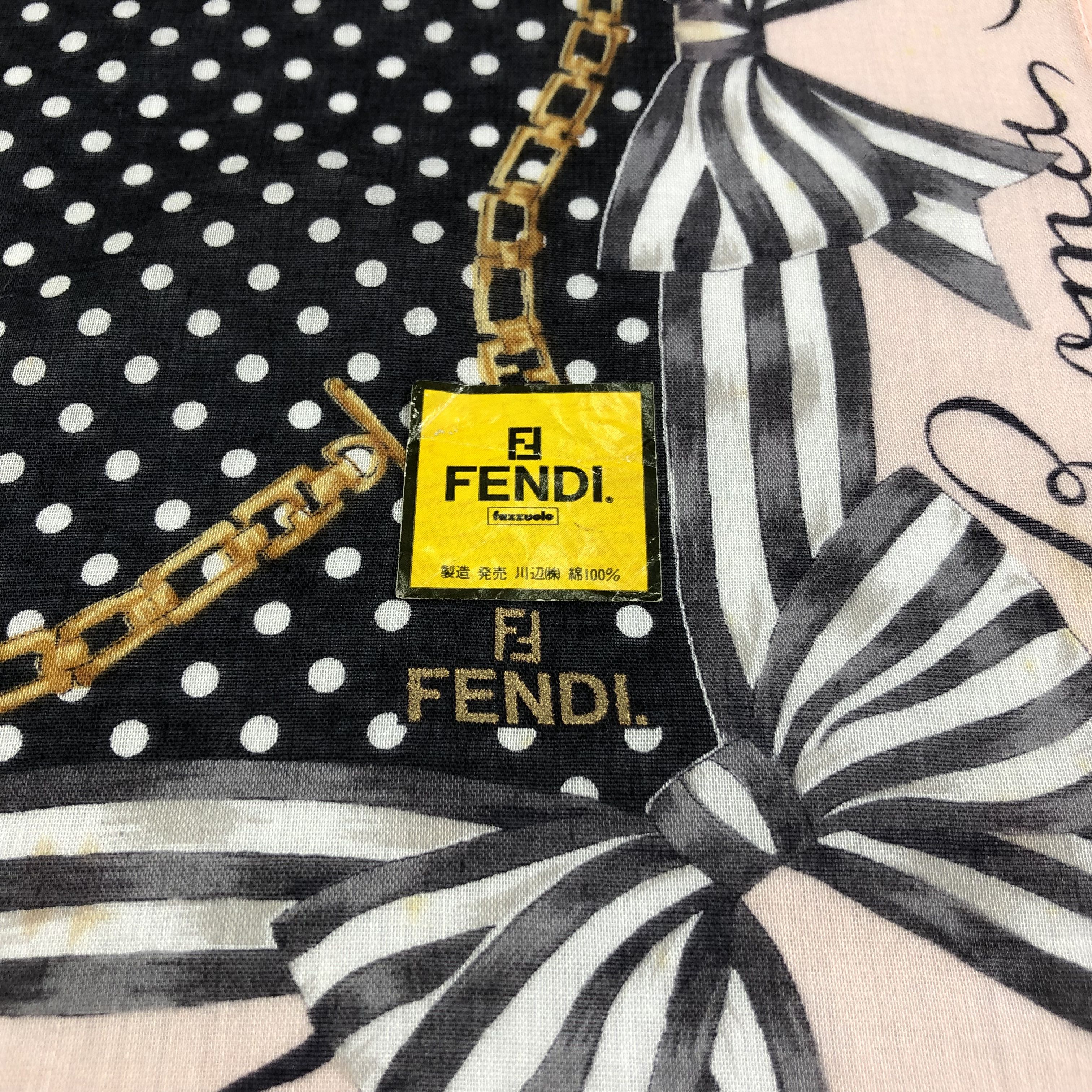 Japanese Brand Fendi Ribbons Handkerchief Neckerchief Bandana H2217 Size ONE SIZE - 4 Thumbnail