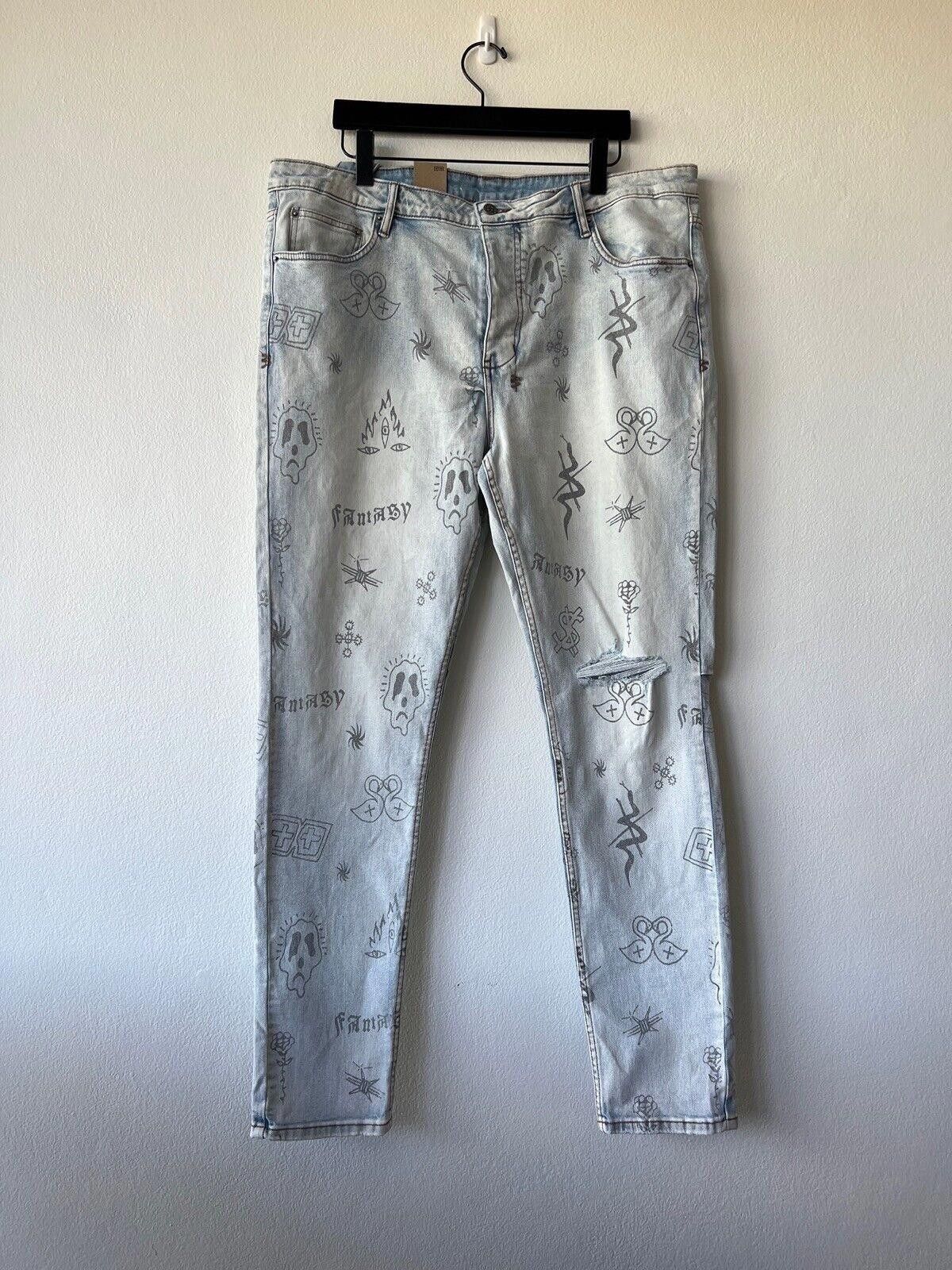 new Ksubi mens denim jean chitch blue stik n poke xxl 40 42
