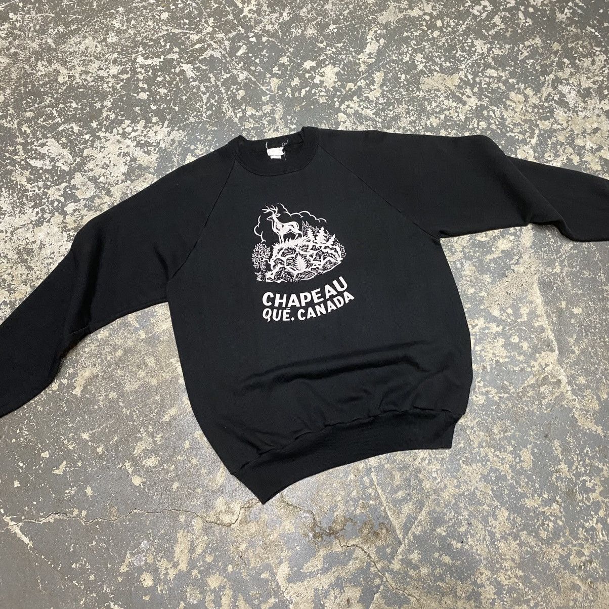 Vintage Vintage Chapeau Canada Black Deer Outdoor Hoodie Sweatshirt Size US M / EU 48-50 / 2 - 3 Thumbnail