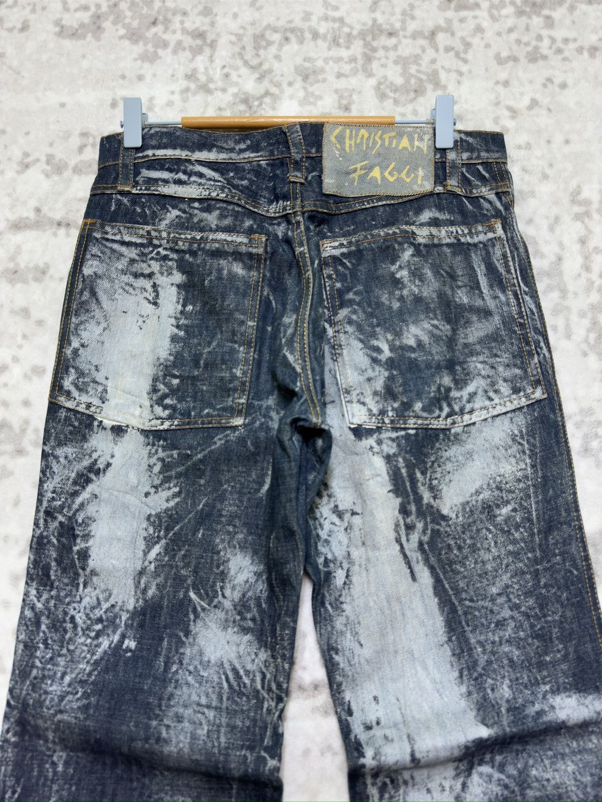 Vintage Vintage Christian Faggi Paint Splatter Denim Jeans Size US 30 / EU 46 - 9 Thumbnail