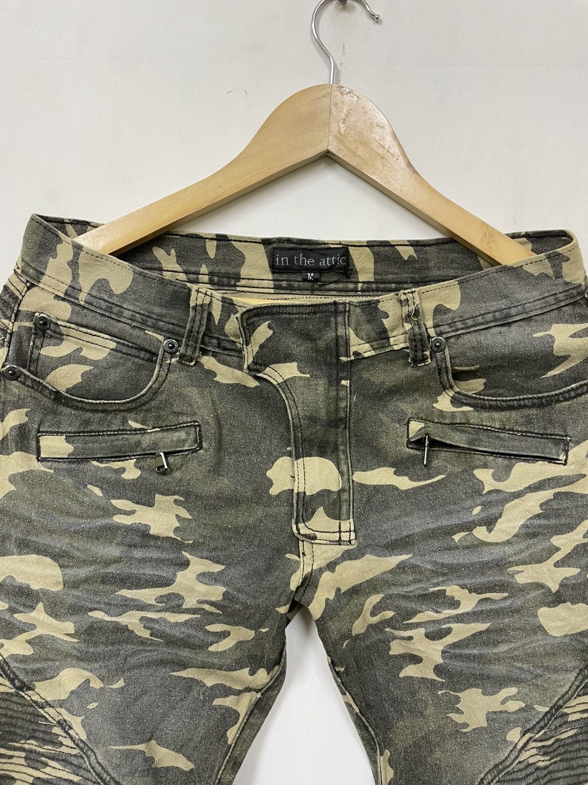 In The Attic Vintage Perfect Faded Biker Punk Camo Pants Size 30" / US 8 / IT 44 - 3 Thumbnail