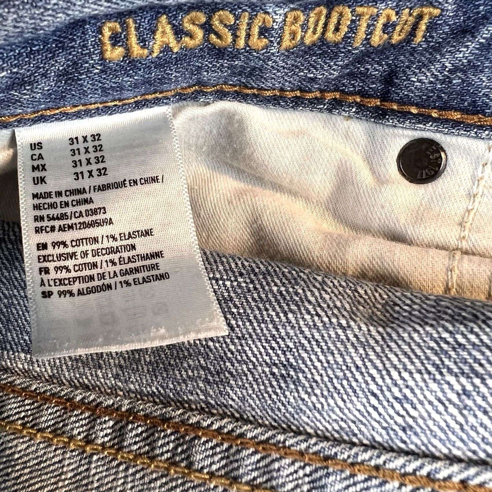American Eagle Outfitters American Eagle Outfitters Jeans Bootcut 31x32 Blue Distressed 5-Pocket Denim Mens Regular Size US 31 - 2 Thumbnail