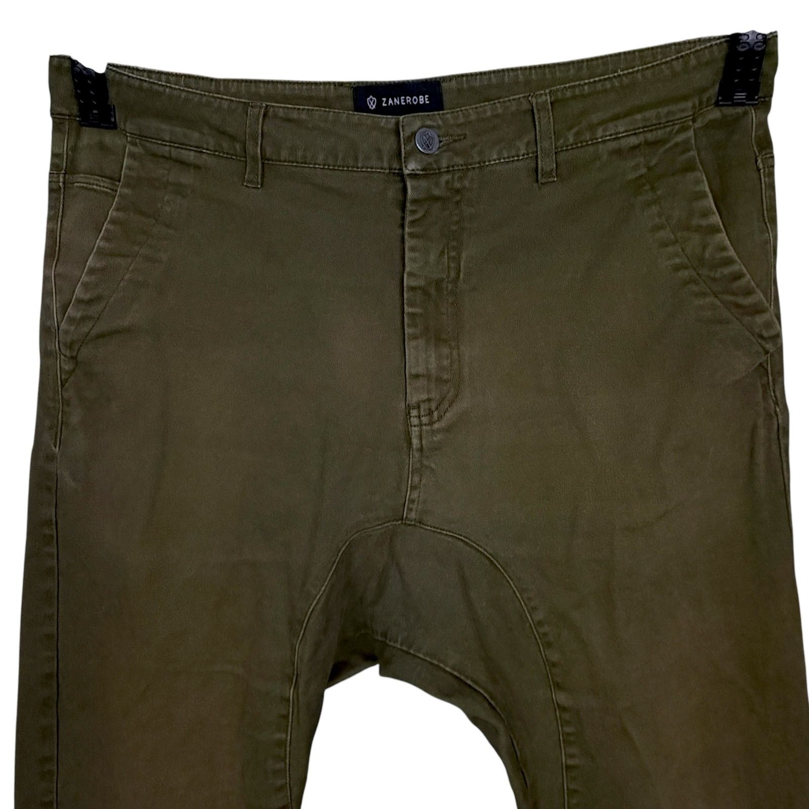 Zanerobe Zanerobe Olive Green Mens 36x30 Khaki Chino Stretch Joggers Size US 36 / EU 52 - 3 Thumbnail