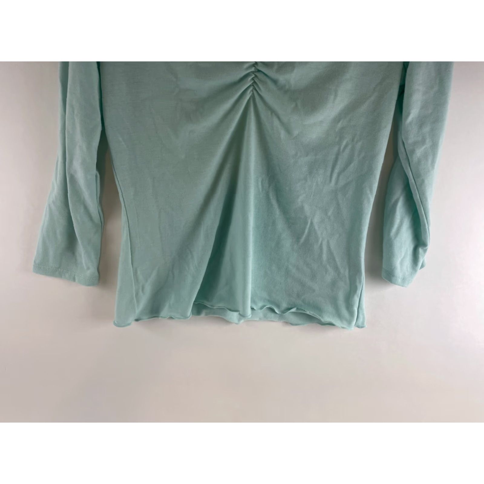 Vintage Mudd Shirt Women's Junior Size Small Blueish Green Long Sleeve V-Neck Tee Size S / US 4 / IT 40 - 4 Thumbnail