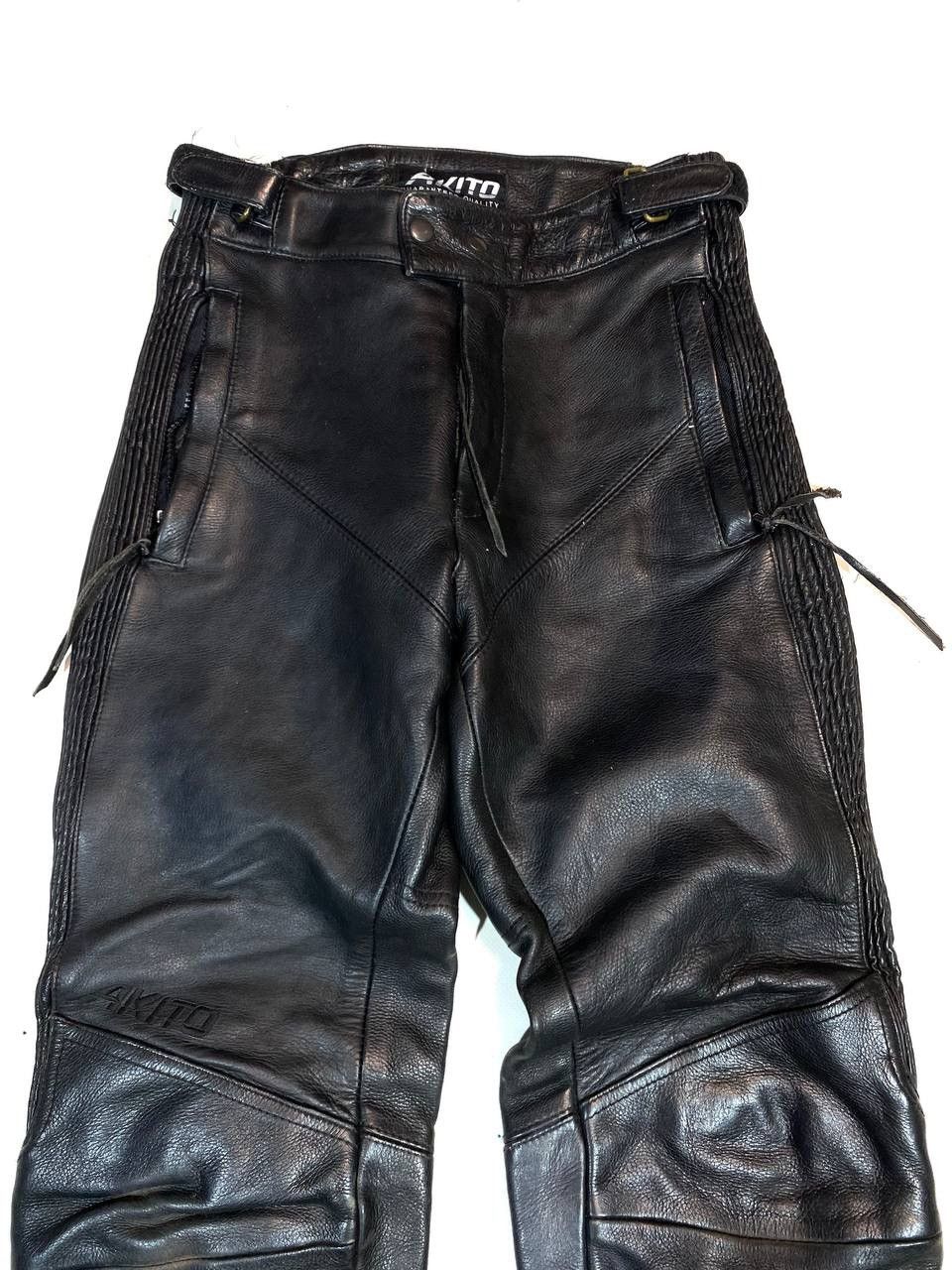 Japanese Brand Akito Racing Moto Leather Pants Vintage Size US 29 - 2 Thumbnail