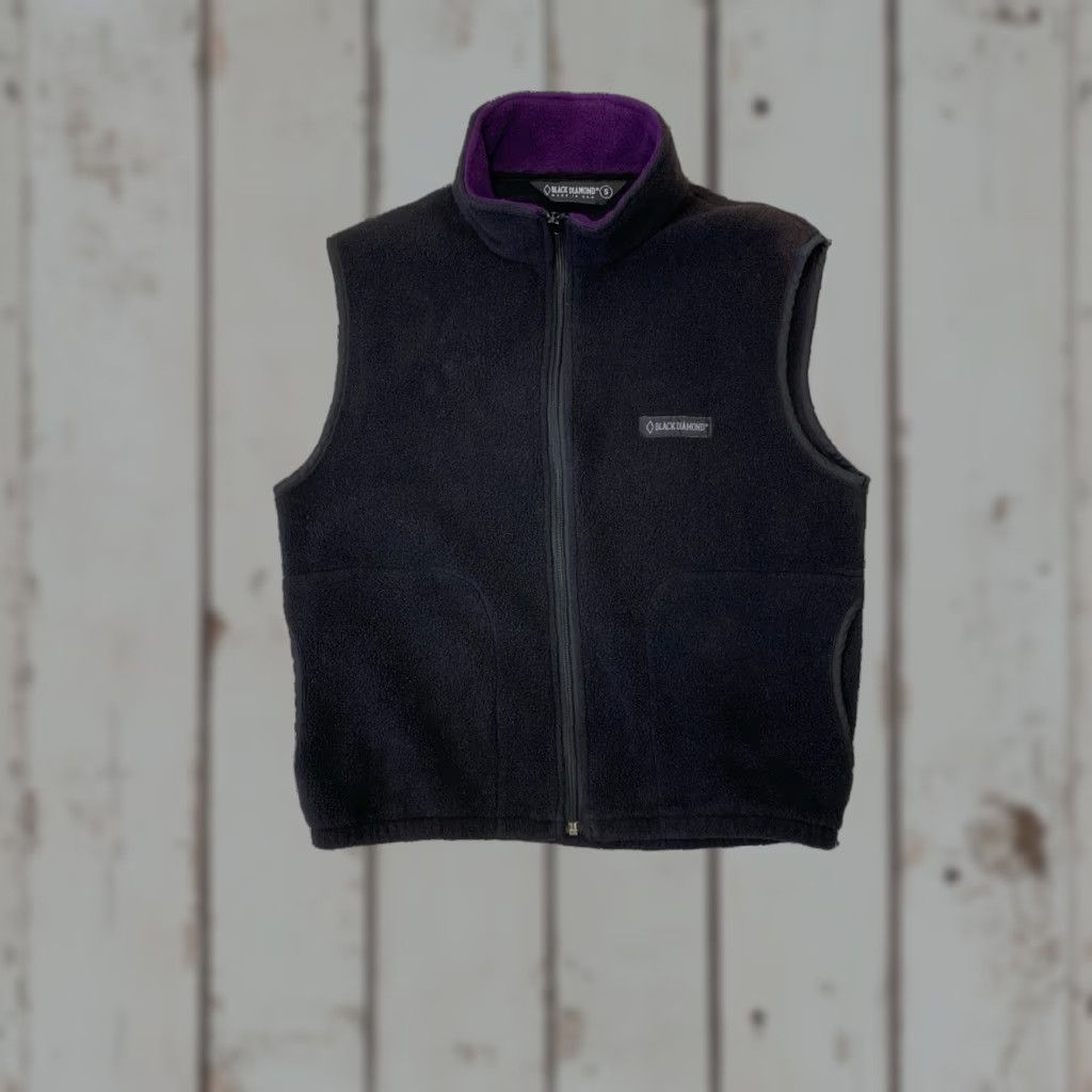 Black Diamond VINTAGE Black Diamond Vest Sleeveless Mens Small Black 90s Fleece Full Zip Pockets Size US S / EU 44-46 / 1 - 1 Thumbnail