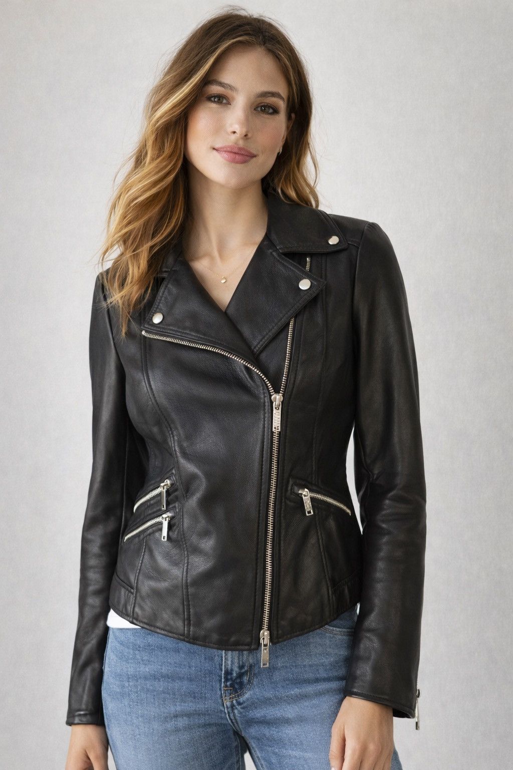 Karen Millen Karen Millen Black Lamb Leather Moto Biker Jacket sz.8 Size M / US 6-8 / IT 42-44 - 1 Thumbnail