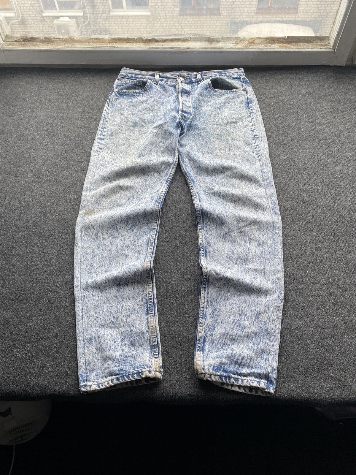 Levi's Vintage Clothing 🔥Vntg Lvc Levis 501 cow pattern washed jeans rare Size US 36 / EU 52 - 3 Thumbnail