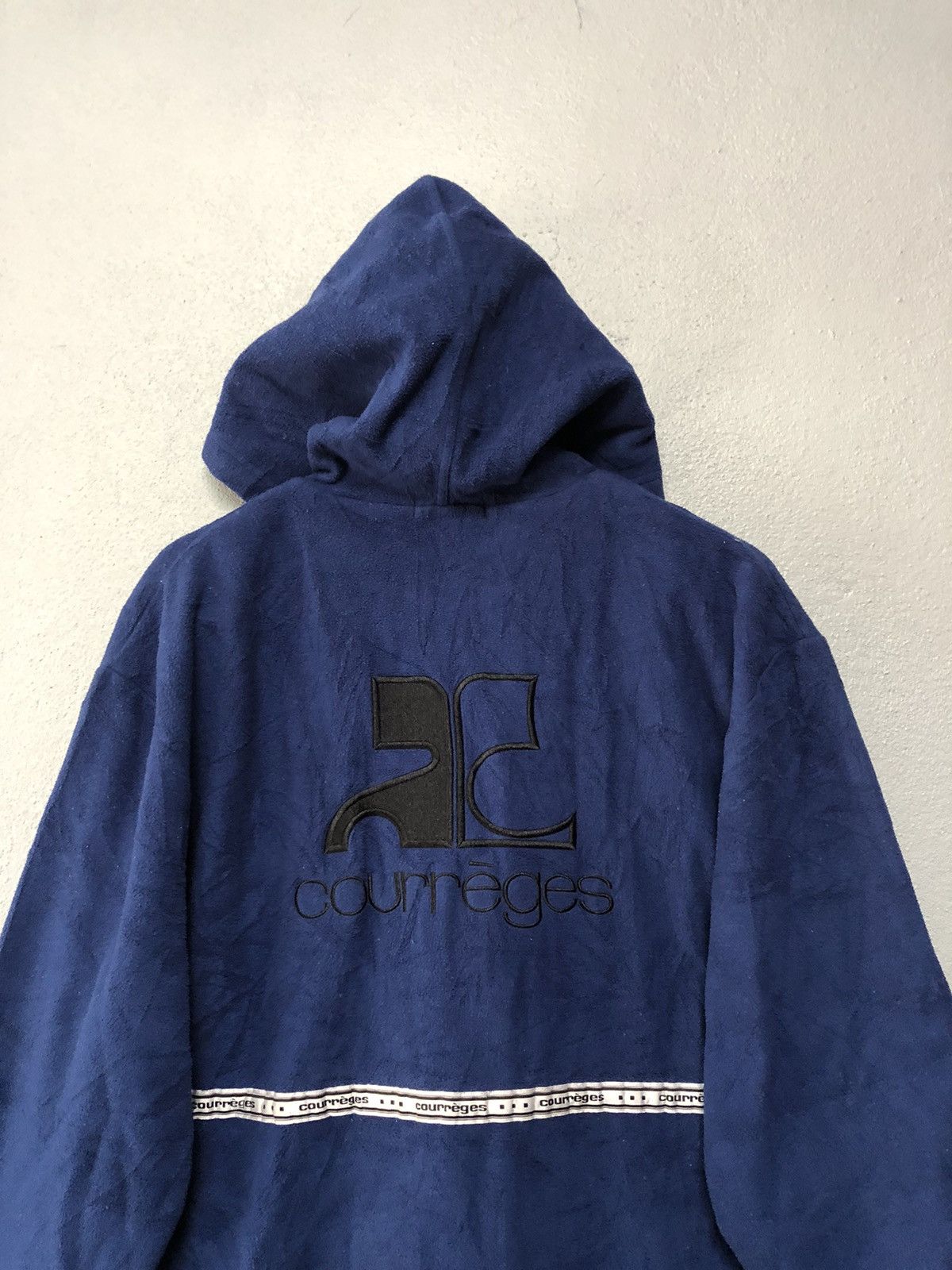 Courreges Courreges Fleece Jacket With Hoodie Big Logo Zipper Size US S / EU 44-46 / 1 - 11 Thumbnail
