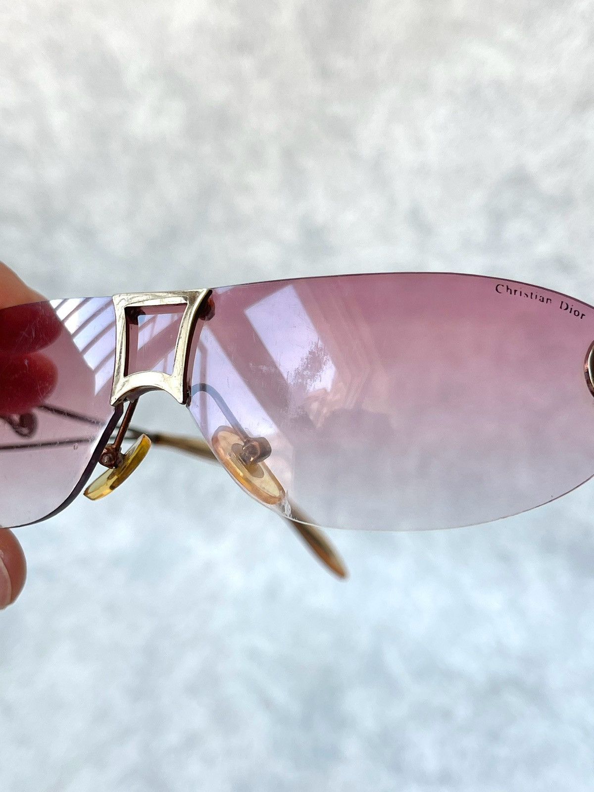 Dior 90s Archive Christian Dior Pink Shield Sunglasses Y2K Size ONE SIZE - 20 Thumbnail