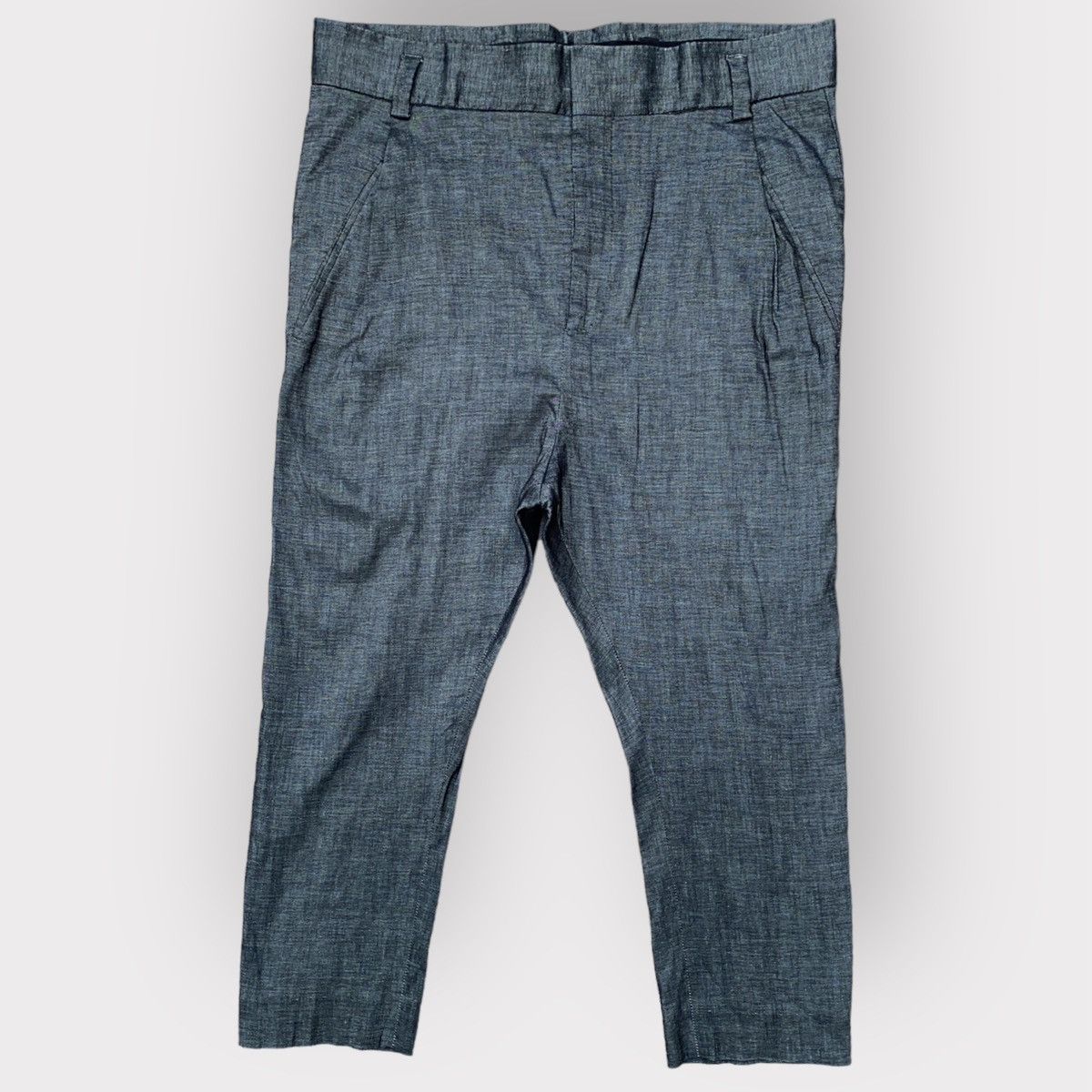 Haider Ackermann Cotton/Linen Blend Drop Crotch Cropped Stretch Pants Size US 34 / EU 50 - 1 Thumbnail