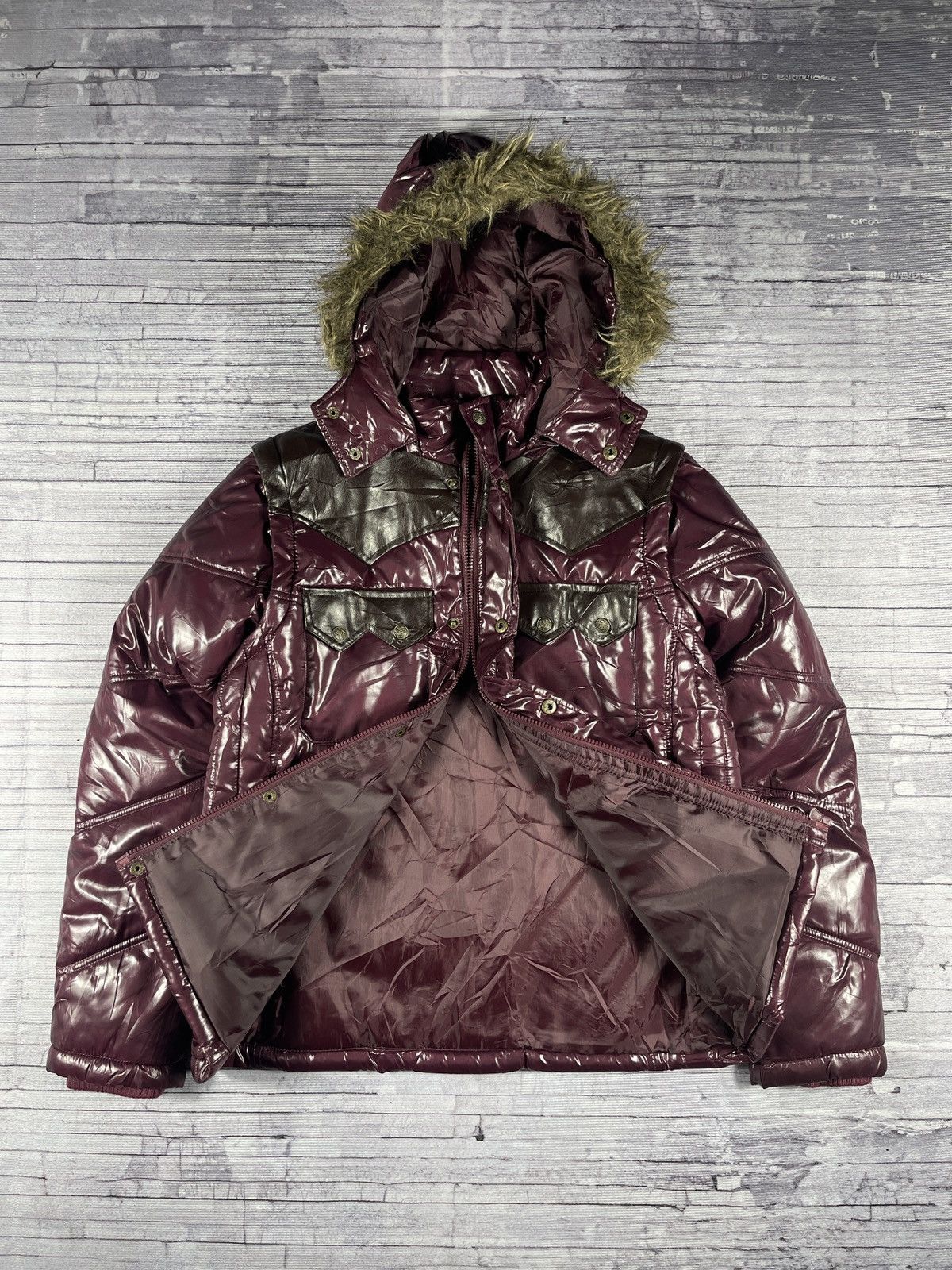 Japanese Brand Nylaus Fur Puffer Western Ifsixwasnine LGB Vkei Bono Style Size US M / EU 48-50 / 2 - 7 Thumbnail