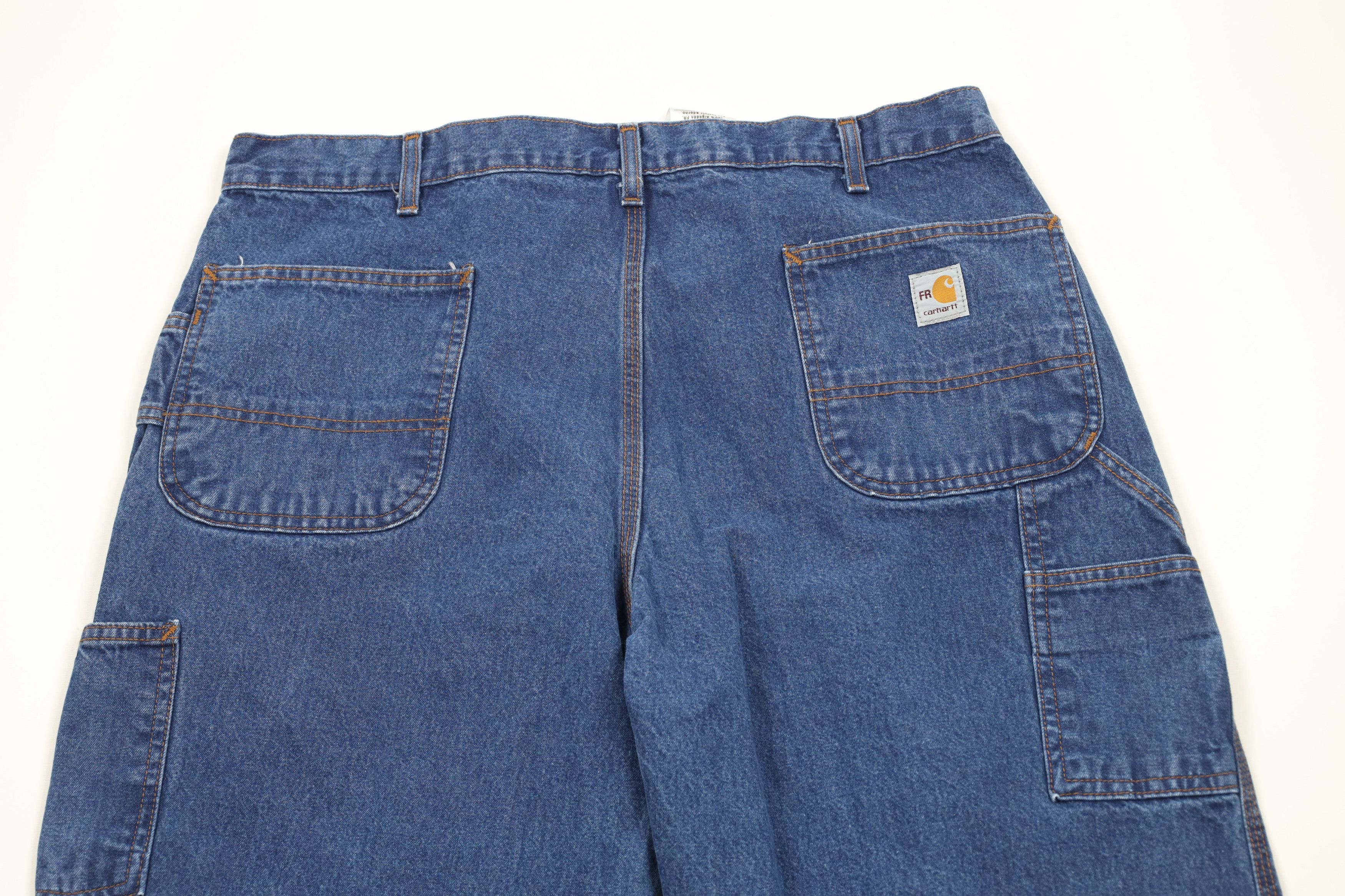 Carhartt × Vintage Vintage Y2K Carhartt FR Wide Leg Dungaree Jeans Blue Size US 38 / EU 54 - 13 Thumbnail