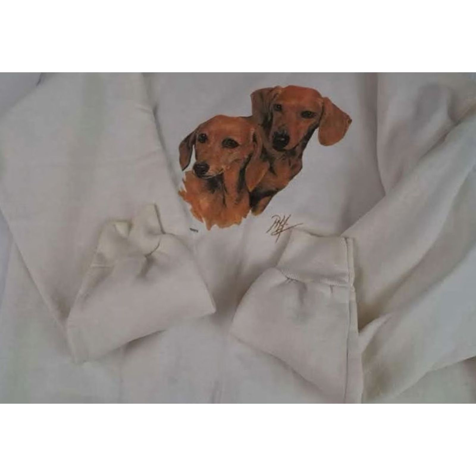 Hanes VINTAGE Hanes Shirt L White Dachshunds Dogs Printed USA Made Sweatshirt Size US L / EU 52-54 / 3 - 5 Thumbnail