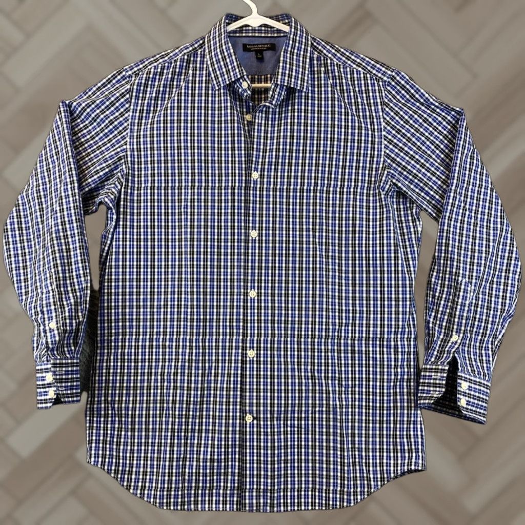 Banana Republic BANANA REPUBLIC Men’s Button Up Long Sleeve Plaid Dress Shirt L / 81-30 Size 42R - 1 Thumbnail