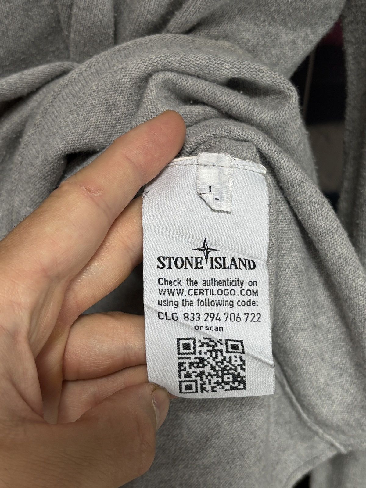 Stone Island Stone Island Vintage Grey Long Sleeve Thin Cotton Sweater Size US L / EU 52-54 / 3 - 12 Thumbnail