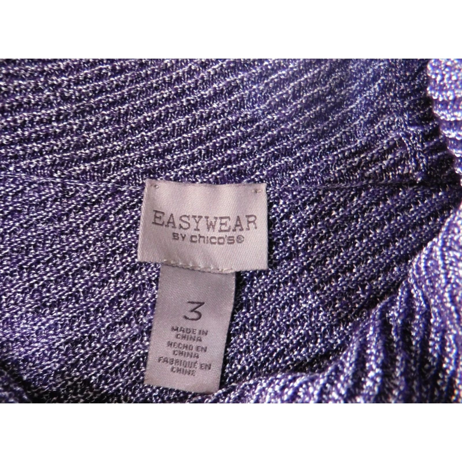 Vintage Chico's Sweater Pullover Women Purple Size 3 Long Sleeve Turtleneck Rayon Polyester Knit Stretch Casual Winter Modern Regular Size XS / US 0-2 / IT 36-38 - 5 Thumbnail