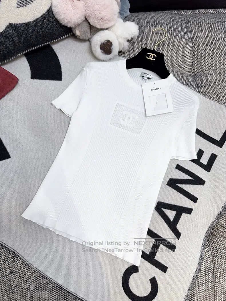 Other Chanel 25C early spring white embossed logo knitted short Size XXS / US 00 / IT 34 - 7 Thumbnail
