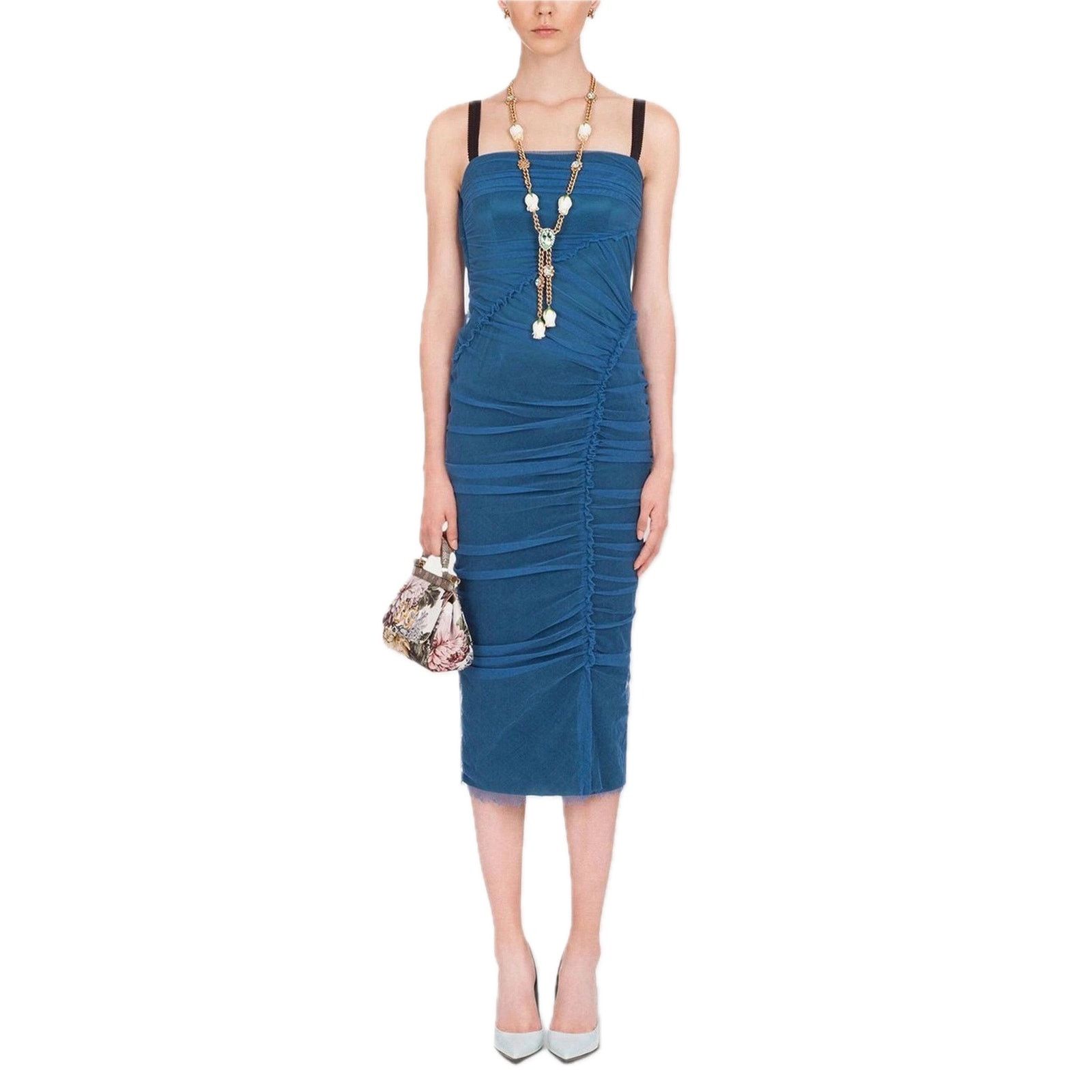 Dolce & Gabbana Dolce & Gabbana Tulle Ruched Mesh Bodycon Midi Dress 44 Size M / US 6-8 / IT 42-44 - 6 Thumbnail