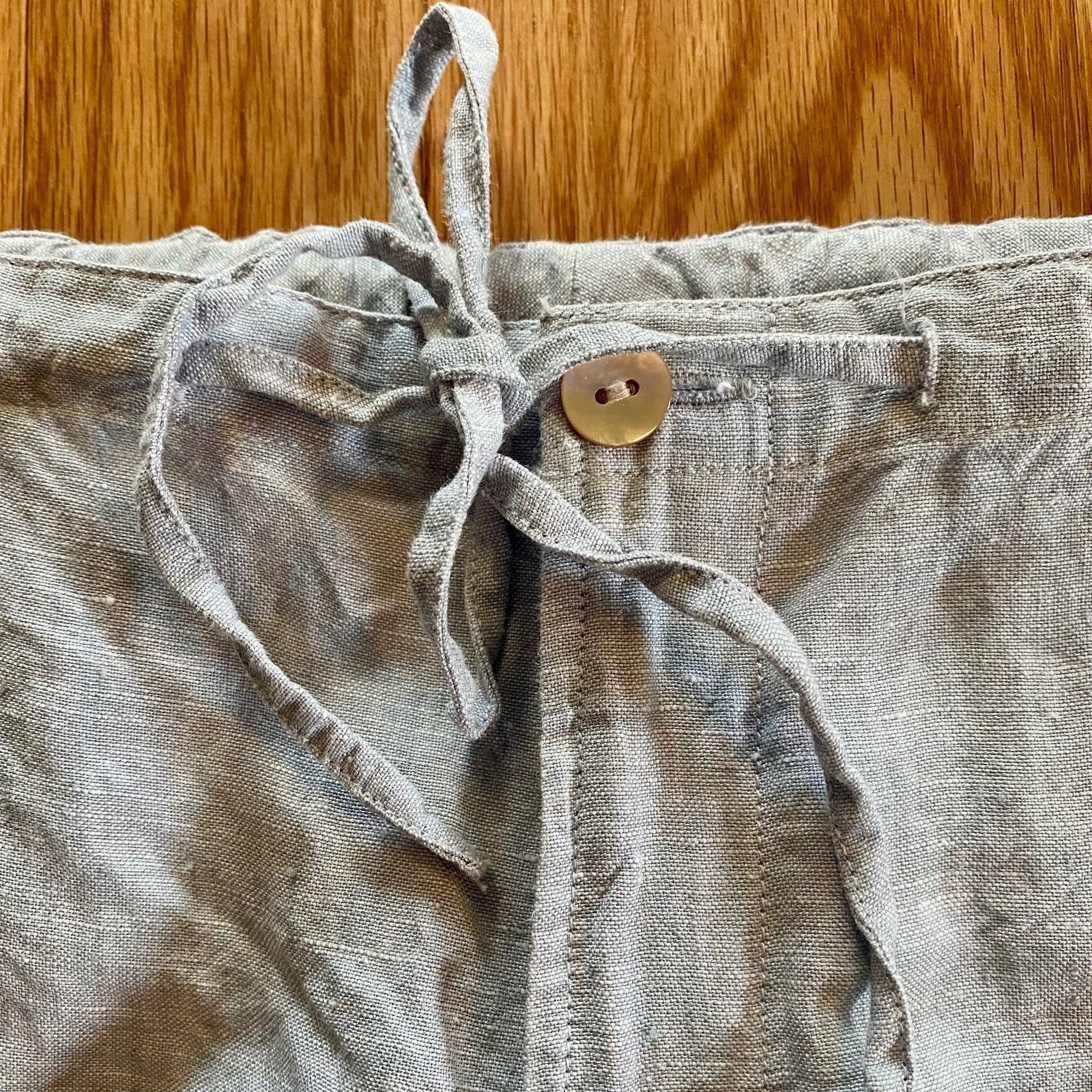 Other Sigrid Olsen SO Blue Cropped Linen Pants Womens Petite Small Size 28" / US 6 / IT 42 - 4 Thumbnail