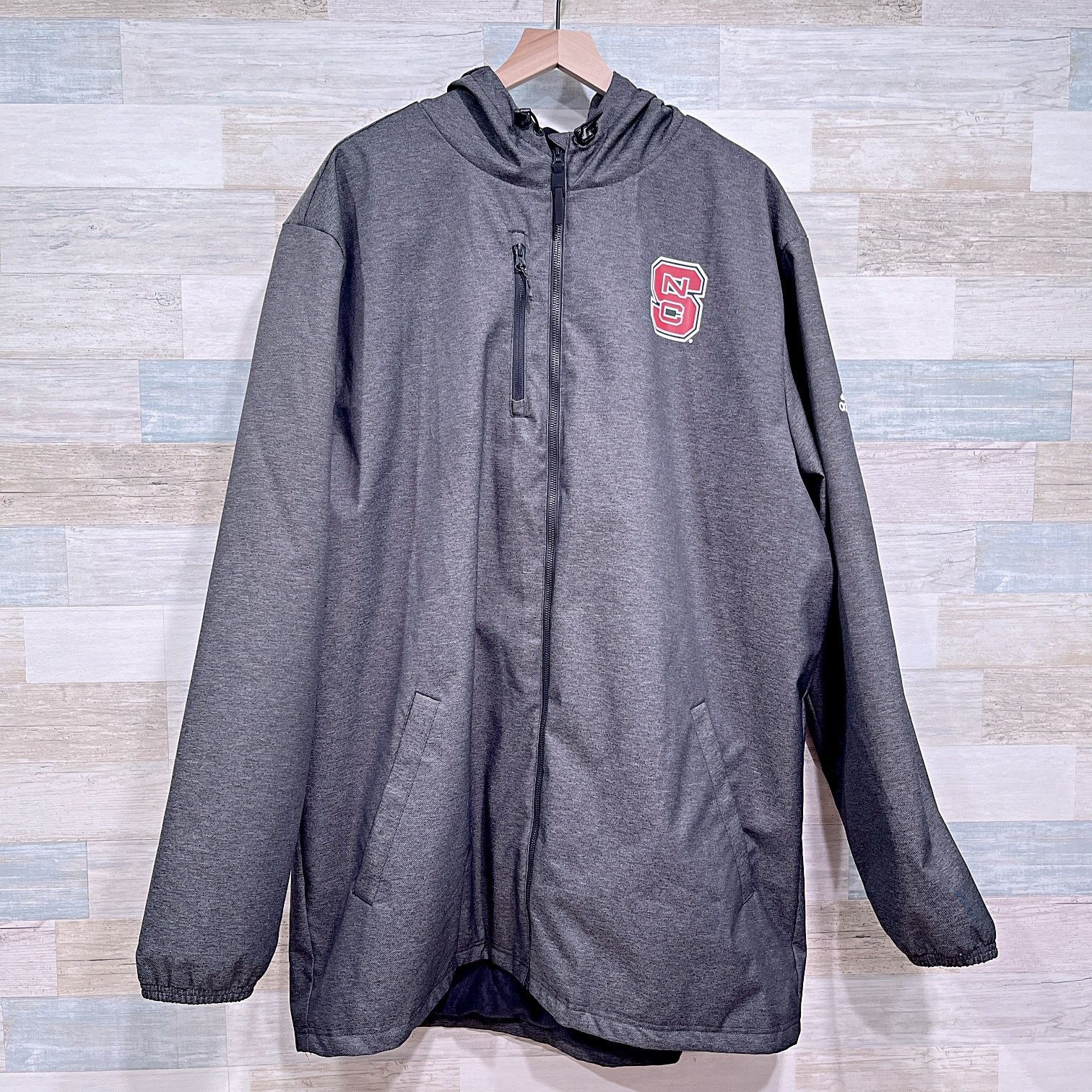 NC State Wolfpack On-Field Parka Jacket Gray Mens XLT