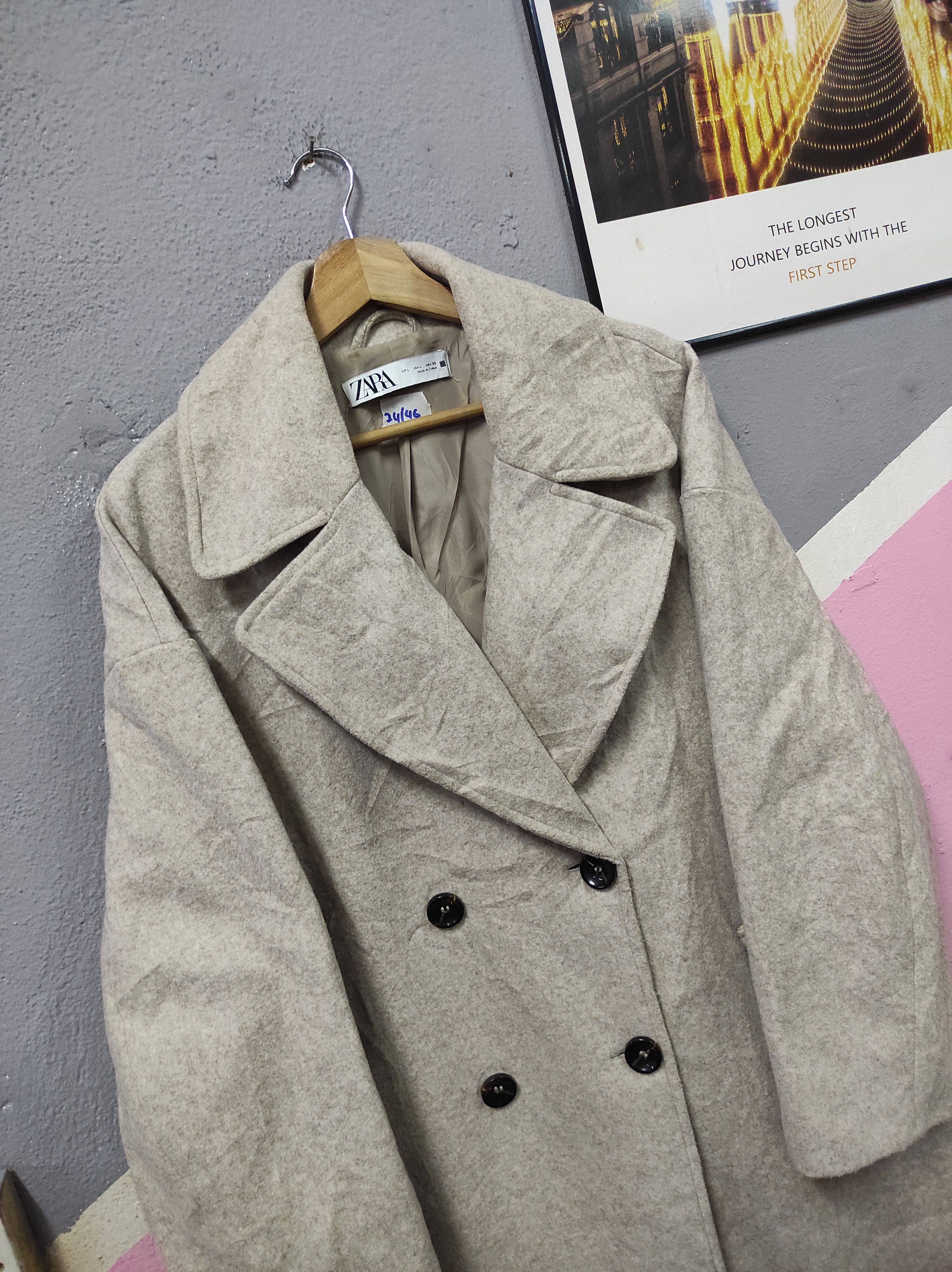 Japanese Brand × Zara ZARA DOUBLE BREASTED OVERSIZED COAT OVERCOAT LONG JACKET Size L / US 10 / IT 46 - 2 Thumbnail