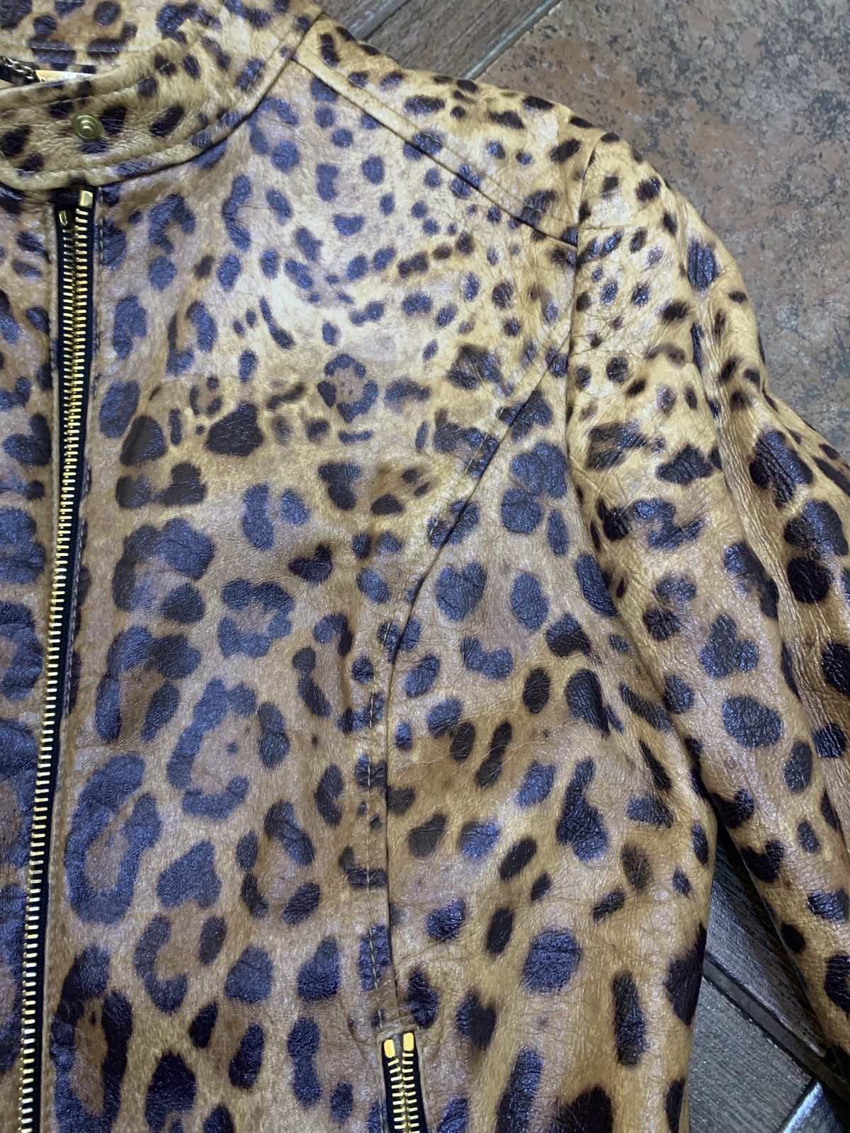 Dolce & Gabbana D&G Leopard Leather Jacket Size L / US 10 / IT 46 - 12 Thumbnail