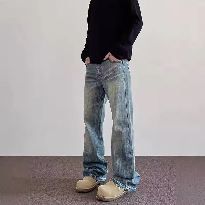 Japanese Brand Vintage style washed and aged casual micro flare jeans Size US 32 / EU 48 - 4 Thumbnail