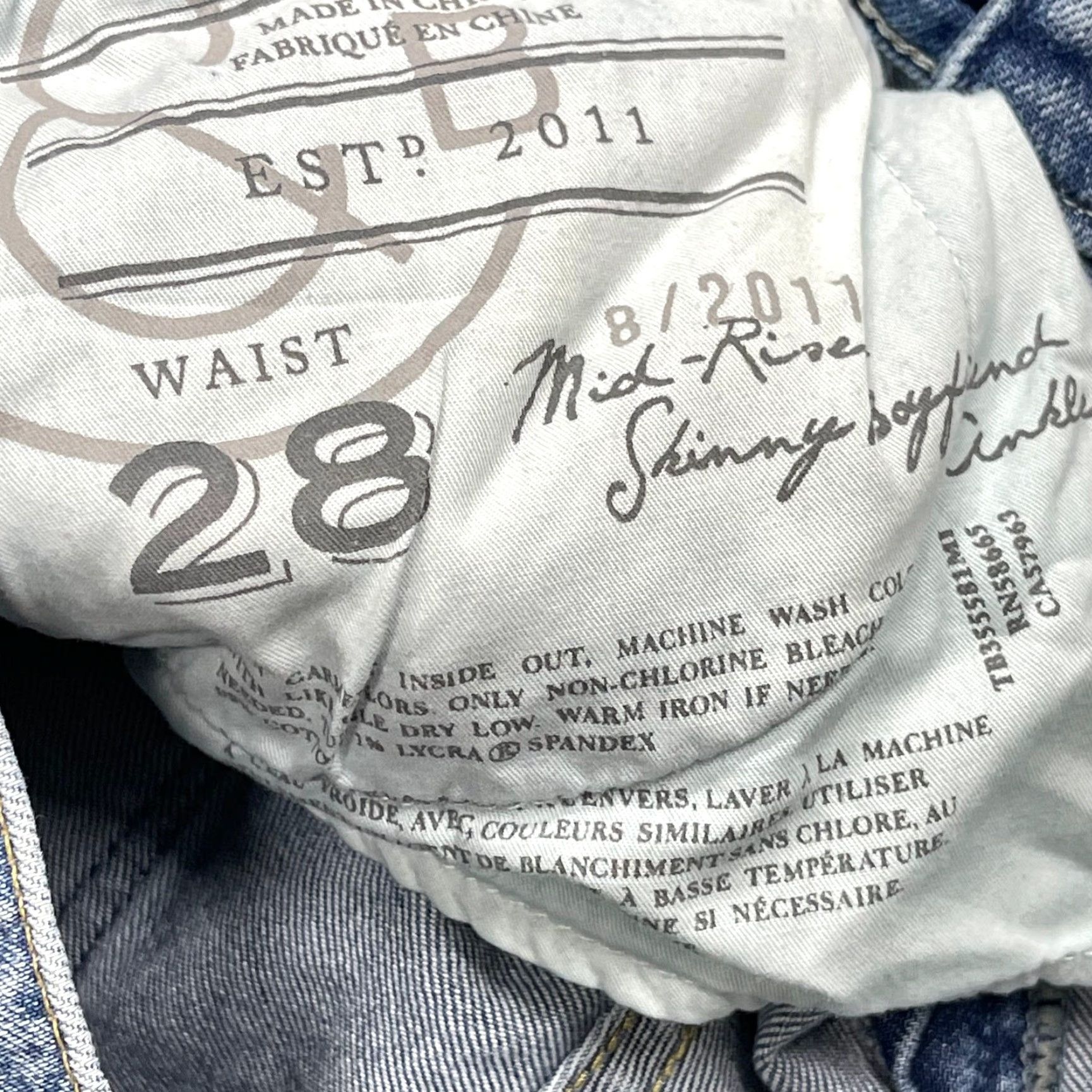 Treasure & Bond Treasure & Bond Jeans Womens 28 Blue Denim Ankle 5-Pocket Mid Rise XS? Size 24" / US 00 / IT 34 - 4 Thumbnail
