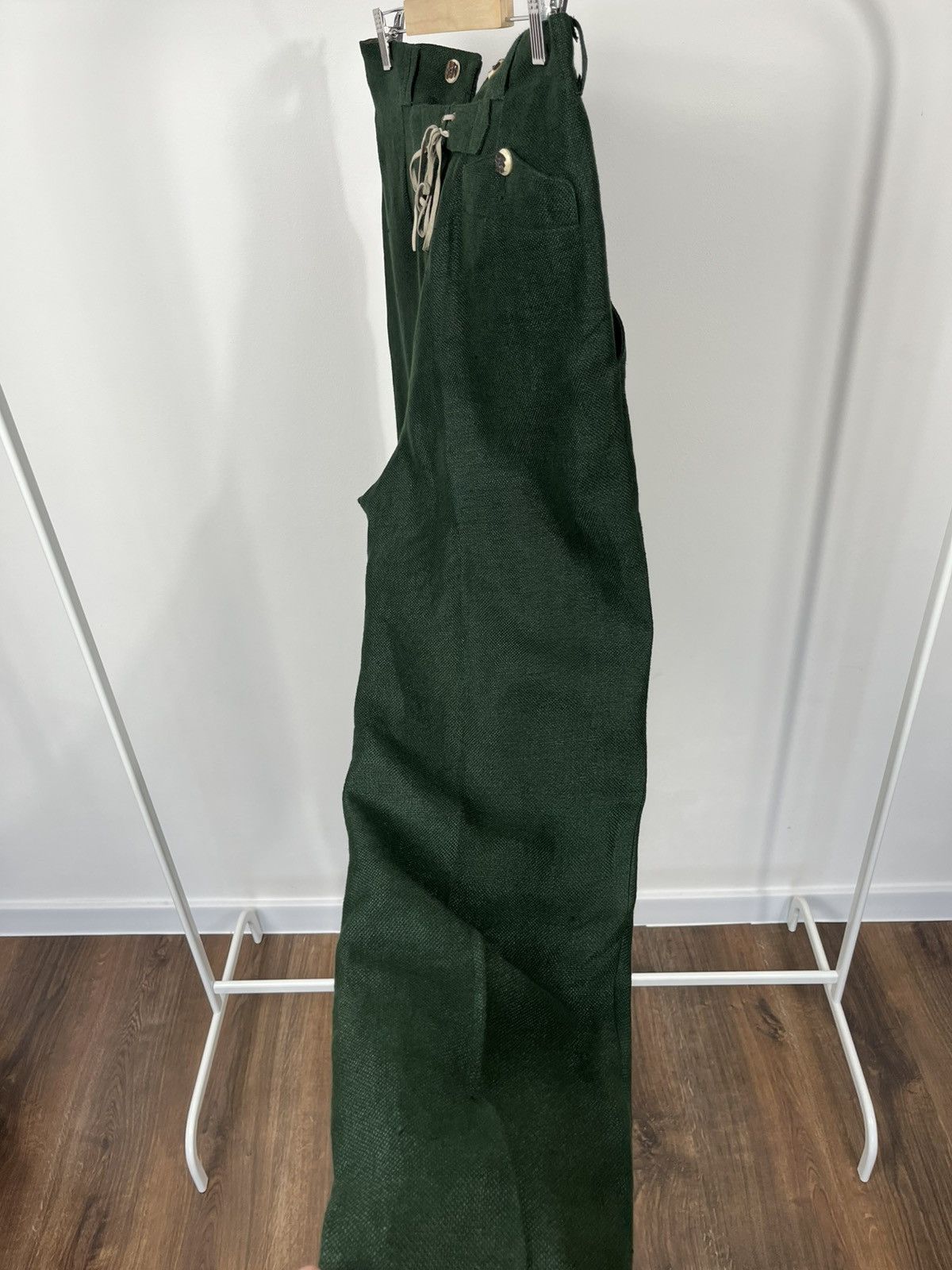 Vintage Amann Austria Green Linen Trousers High Waist Tyrolean Pants Size US 30 / EU 46 - 5 Thumbnail
