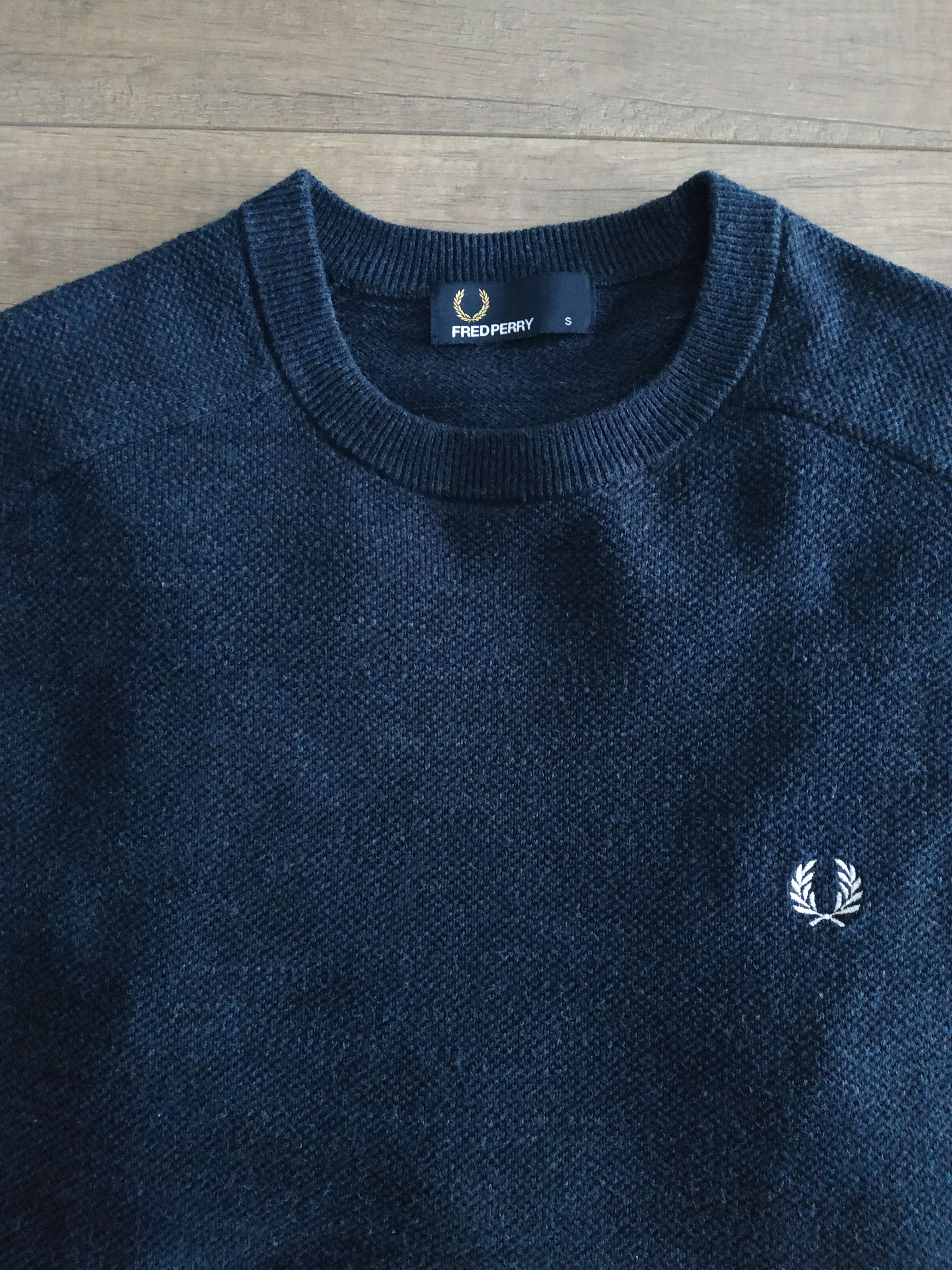 Fred Perry Fred Perry Men's Navy Knit Sweater Jumper Pullover, s. SMALL Size US S / EU 44-46 / 1 - 6 Thumbnail
