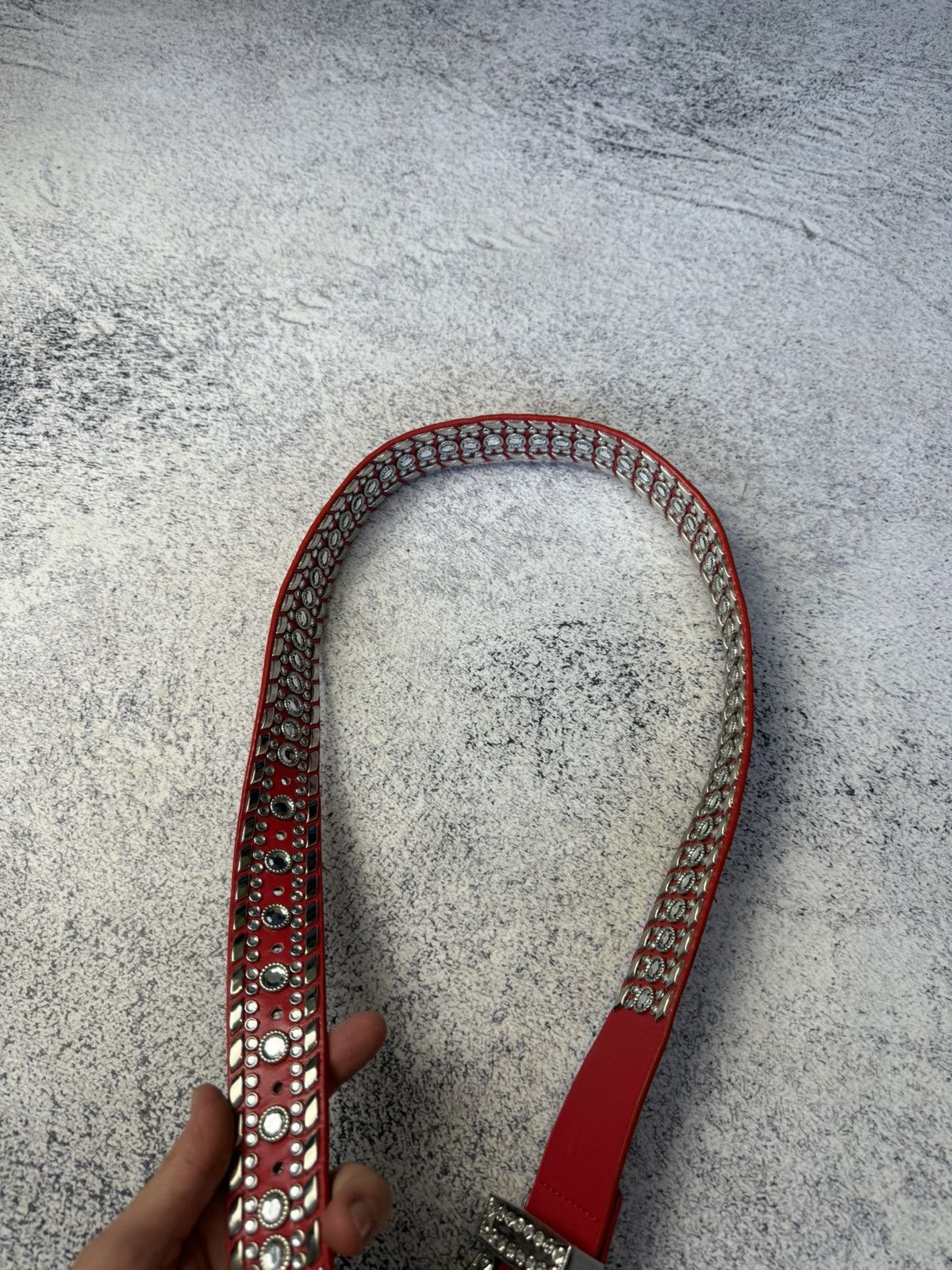 B.B. Simon Y2k 2000s BB Simon Type Red Rhinestone Crystal Belt Size ONE SIZE - 12 Thumbnail