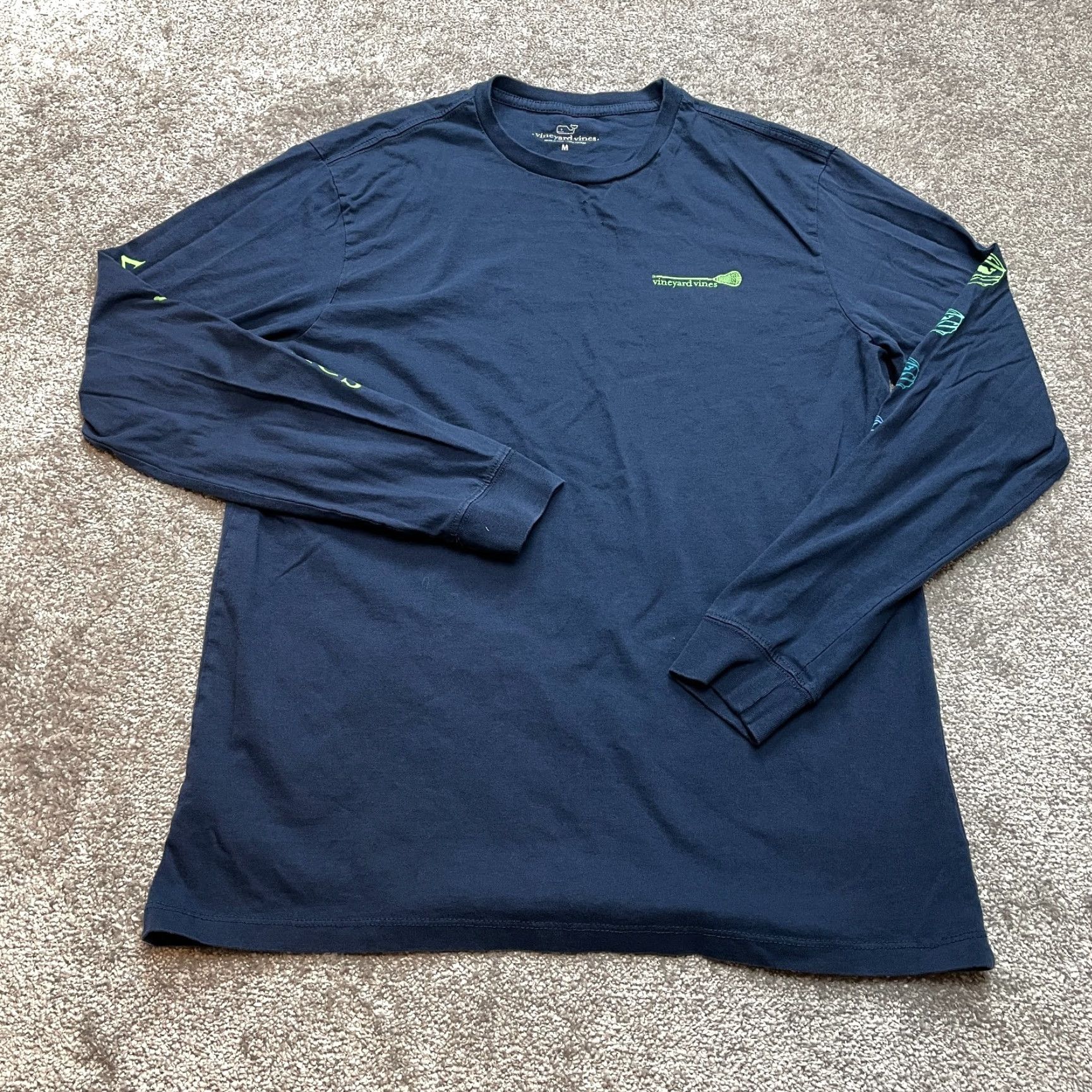 Vineyard Vines Vineyard Vines Lacrosse Shirt Mens M Blue Long Sleeve Cotton Crew Adult Tee Size US M / EU 48-50 / 2 - 2 Thumbnail