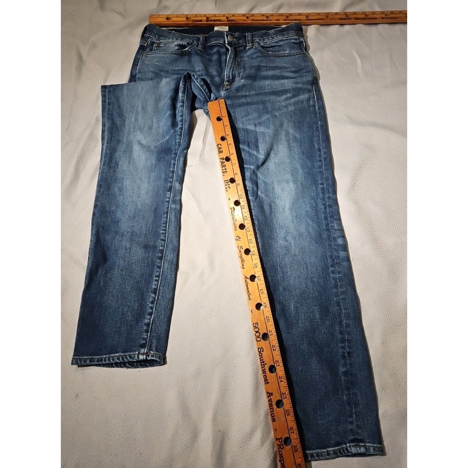 J.Crew J.CREW Jeans Men 33x30 Blue Stretch Kurabo Japanese Denim Casual Whisker Pants Slim Fit 5-Pocket Men’s Blue Jeans Size US 33 - 7 Thumbnail