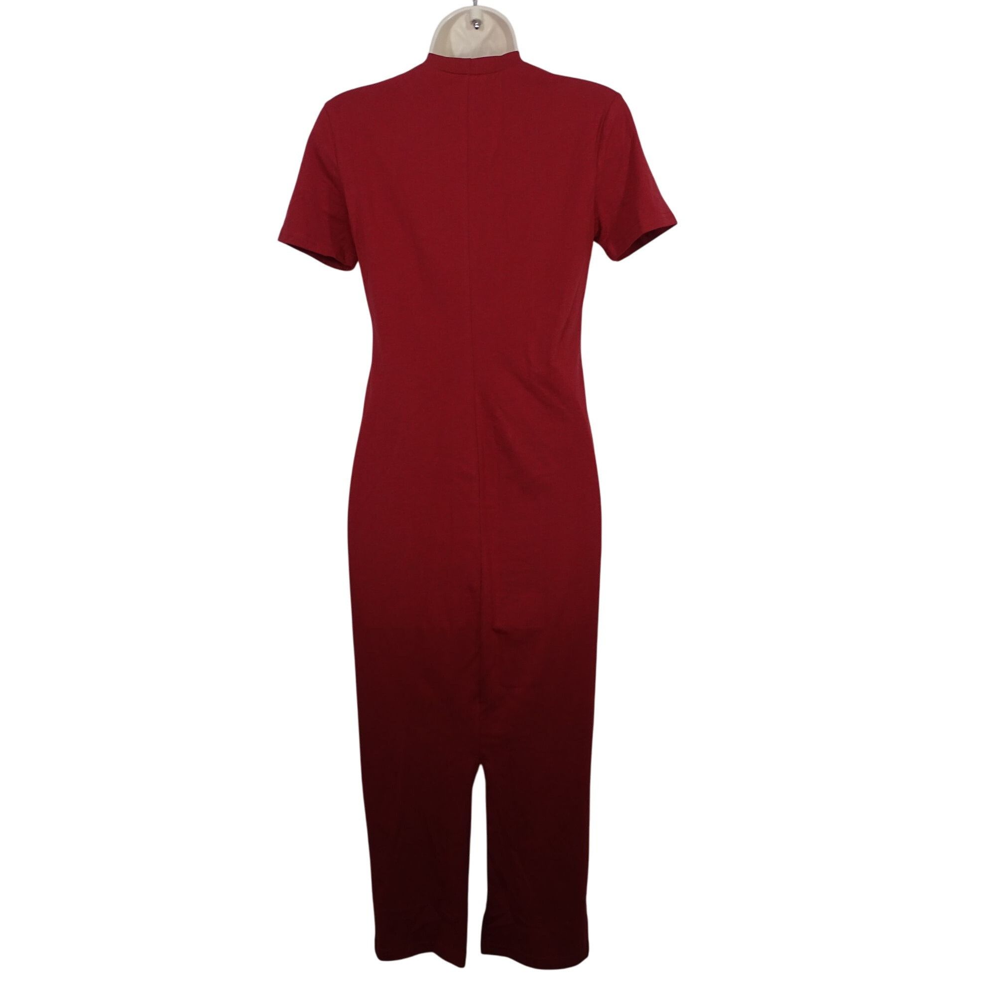 Shein Shein Midi Dress Women Size M 6 Burgundy Red Color Block Hig Size M / US 6-8 / IT 42-44 - 4 Thumbnail