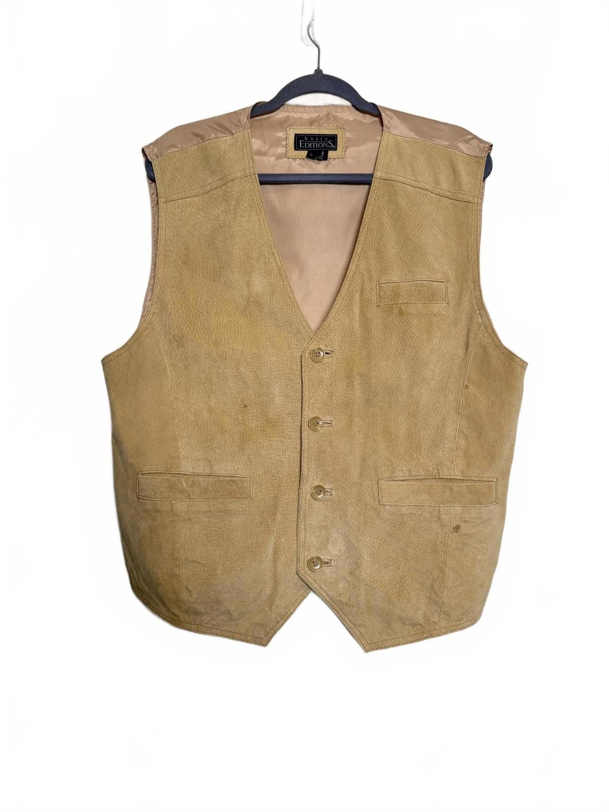 Other Mens 90s Vintage Tan Suede Leather Button Up Vest Size US L / EU 52-54 / 3 - 1 Thumbnail