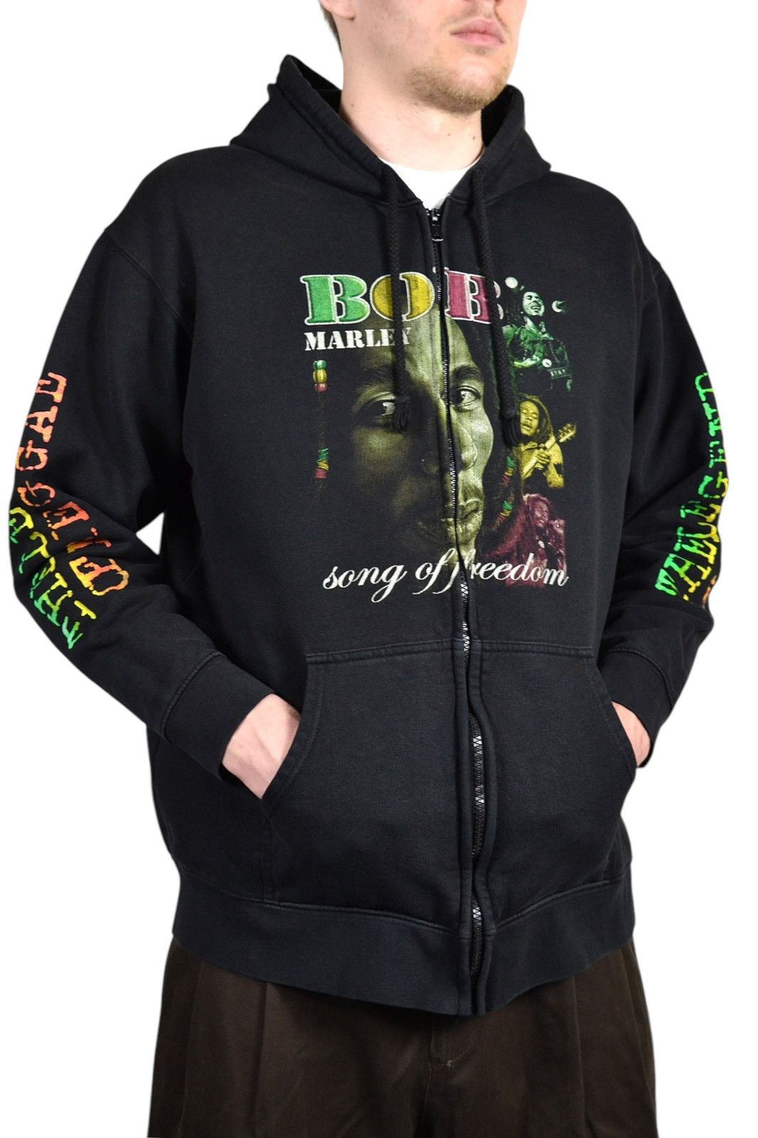 Band Tees Y2K Vintage Bob Marley Full Printed Hoodie Size US M / EU 48-50 / 2 - 6 Thumbnail
