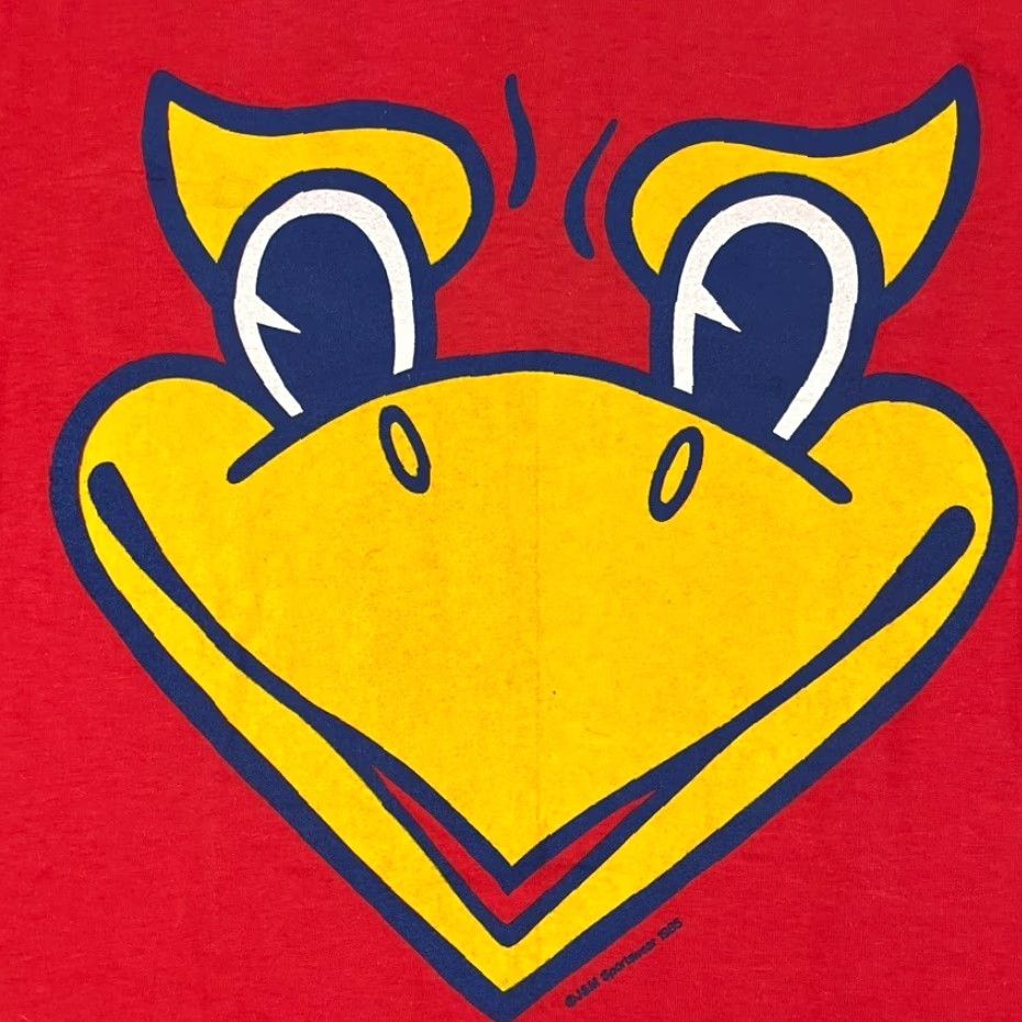 Hanes VINTAGE Kansas University Jayhawks Hanes Beefy-T Shirt Adult Mens Small Red Beak Em Graphic 1985 Size US M / EU 48-50 / 2 - 2 Thumbnail