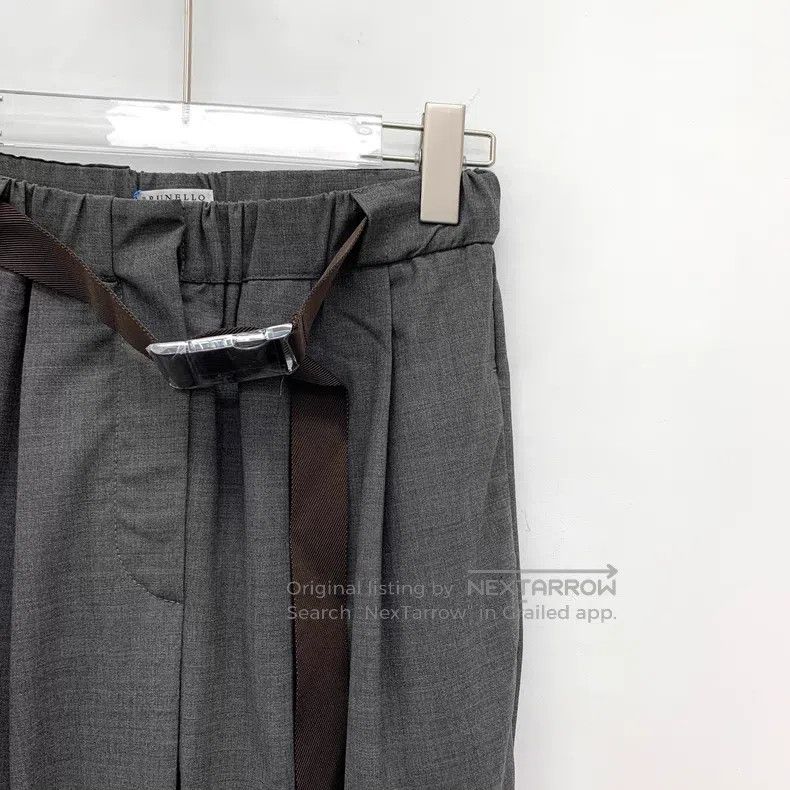Brunello Cucinelli Brunello Cucinelli Gray Belt Design Wool Western Pants Size 24" / US 00 / IT 34 - 3 Thumbnail