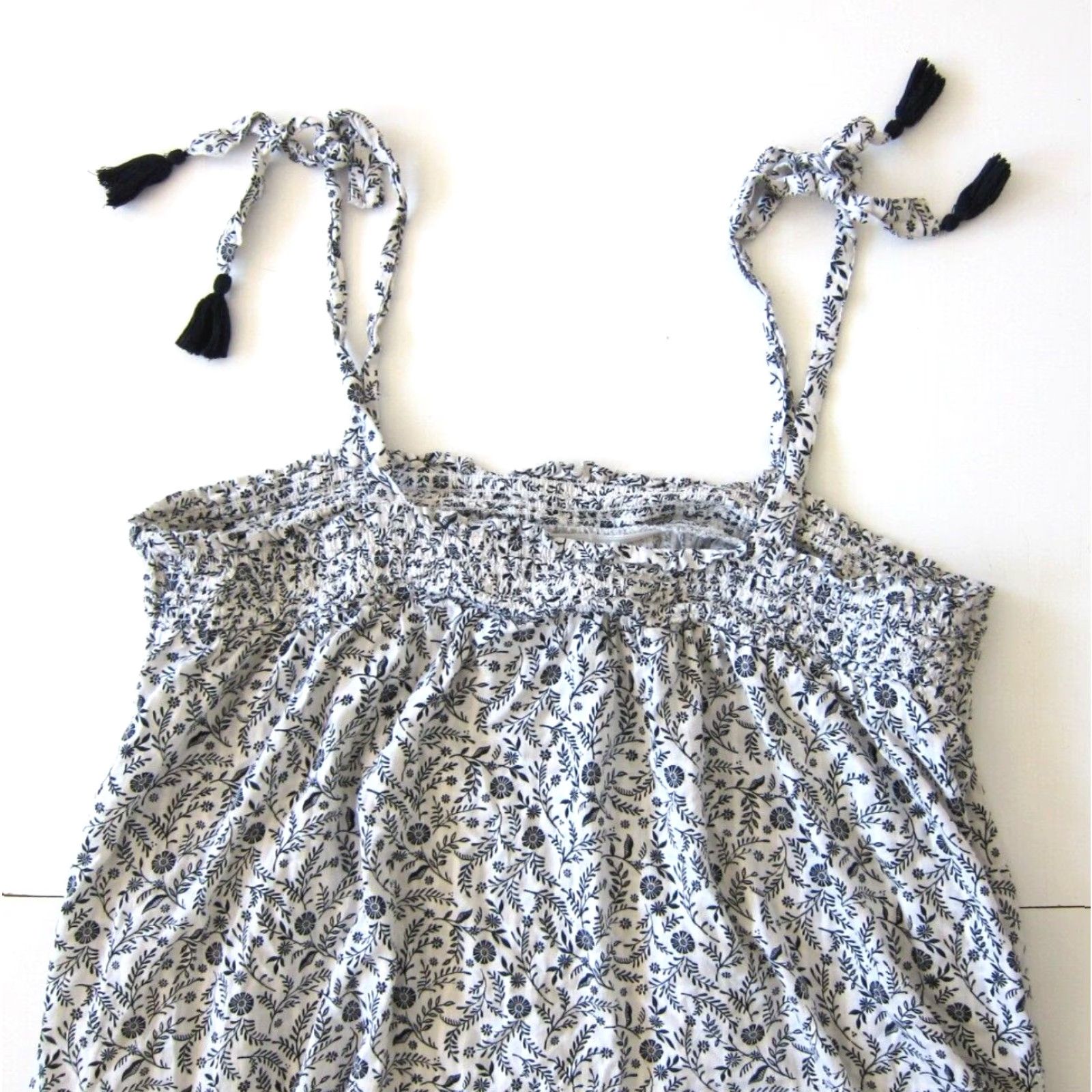 Old Navy VINTAGE Old Navy 100% Rayon Black White Pocket Floral Tunic Tank Slip Sun Dress Women XL Size XL / US 12-14 / IT 48-50 - 3 Thumbnail