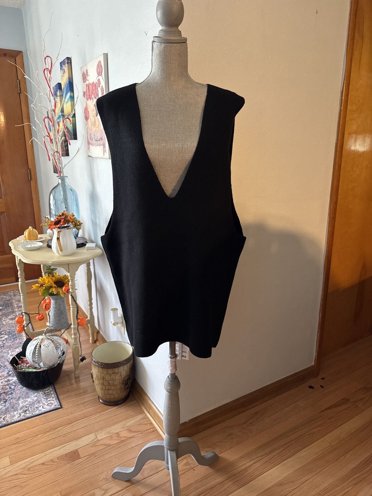 Rick Owens Rick Owens top in maglia v tank black cashmere One size NWT Size US L / EU 52-54 / 3 - 2 Thumbnail