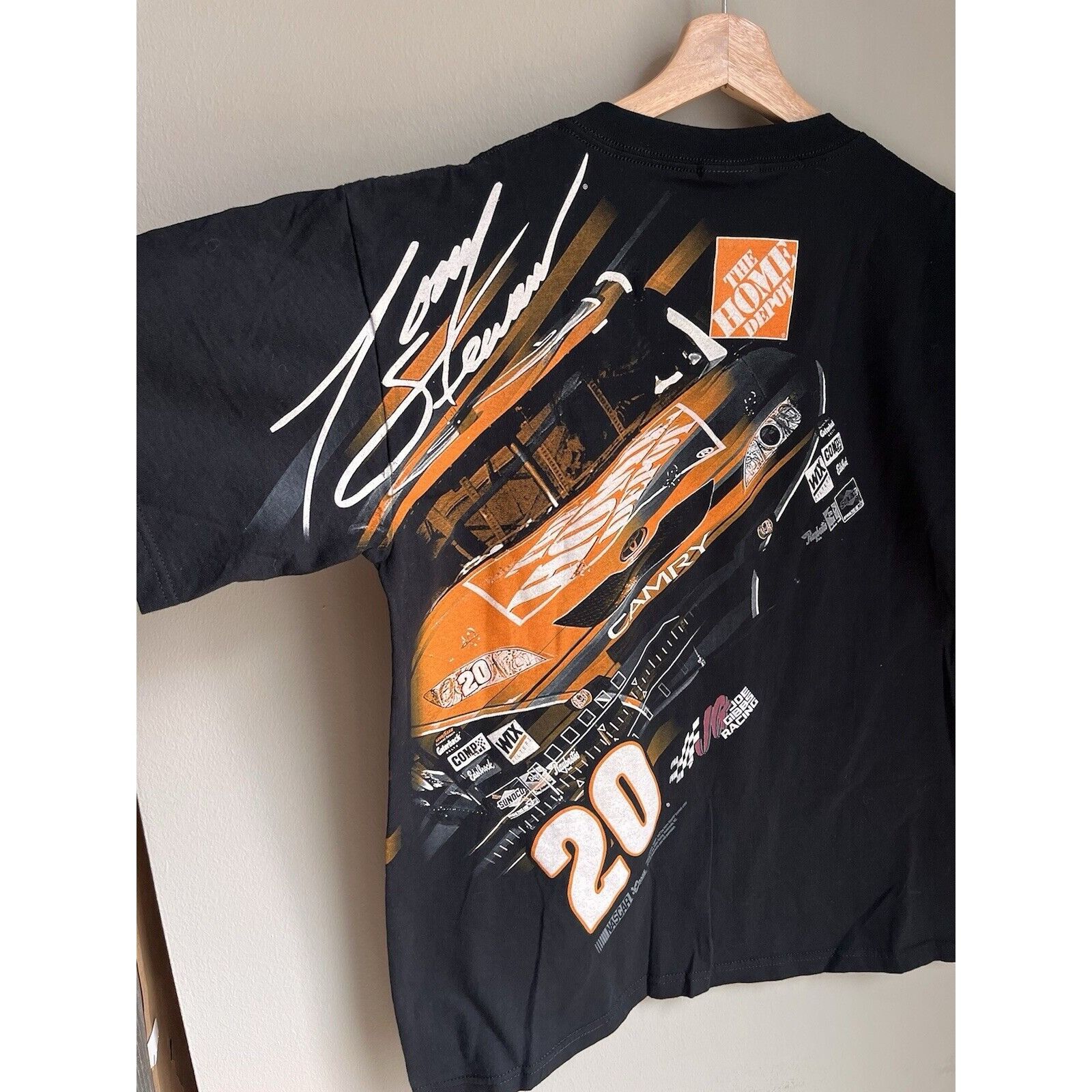 NASCAR VINTAGE NASCAR TONY STEWART #20 AOP HOME DEPOT BLACK T SHIRT Size US M / EU 48-50 / 2 - 4 Thumbnail