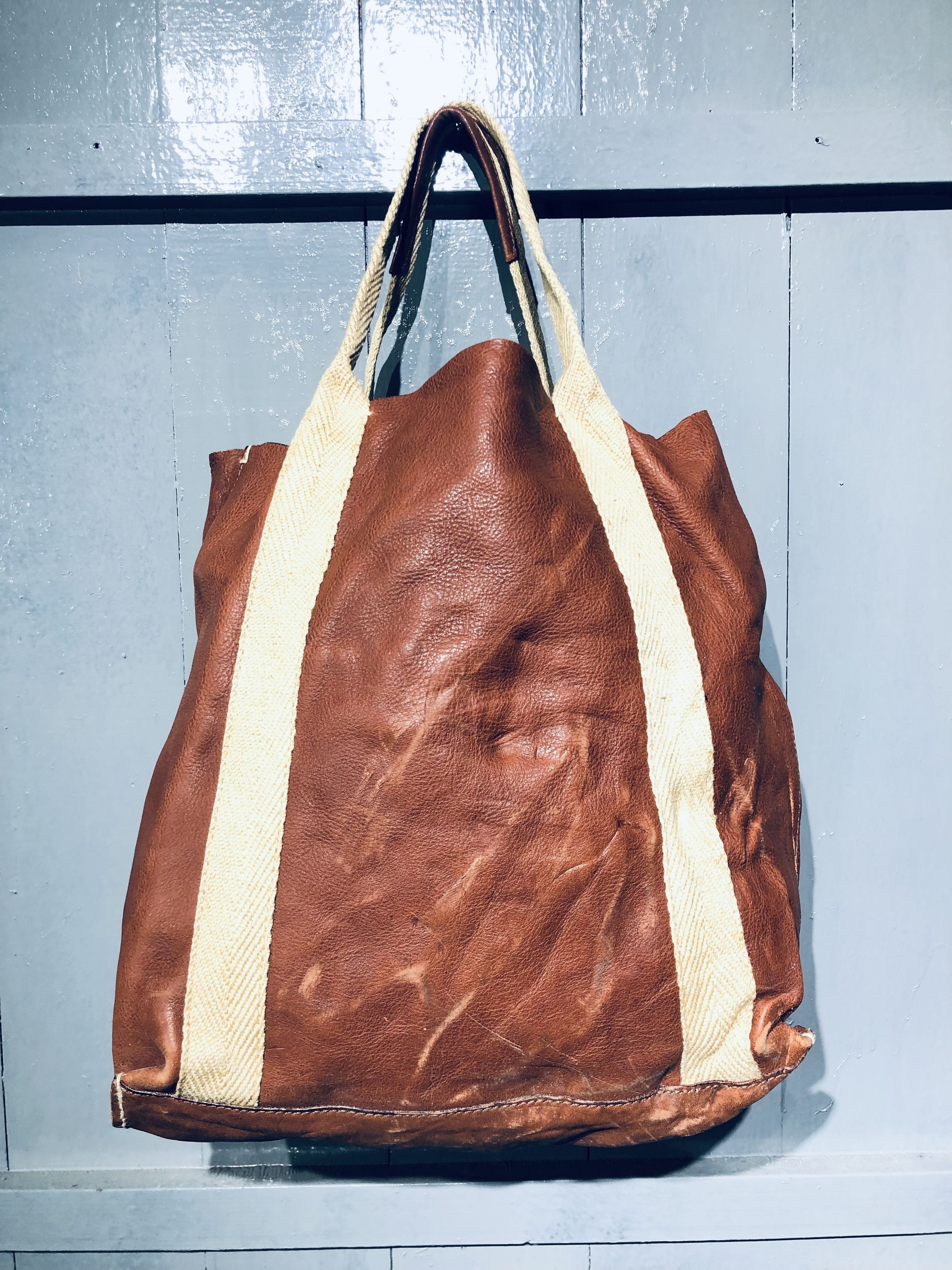 Japanese Brand × Leather JAPANESE GENTEN STREETWEAR FASHION STyLE LEATHER TOTE BAG Size ONE SIZE - 3 Thumbnail