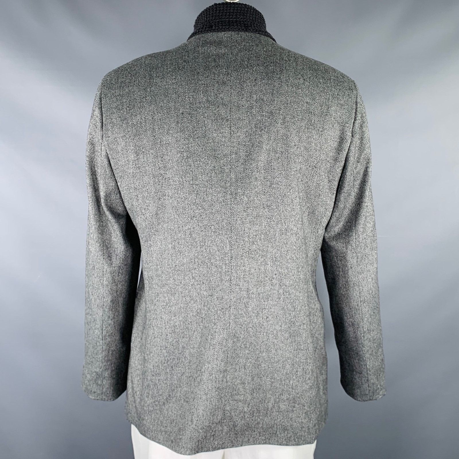 Emporio Armani Size 46 Grey Black Wool Blend Notch Lapel Sport Coat Size 46R - 4 Thumbnail