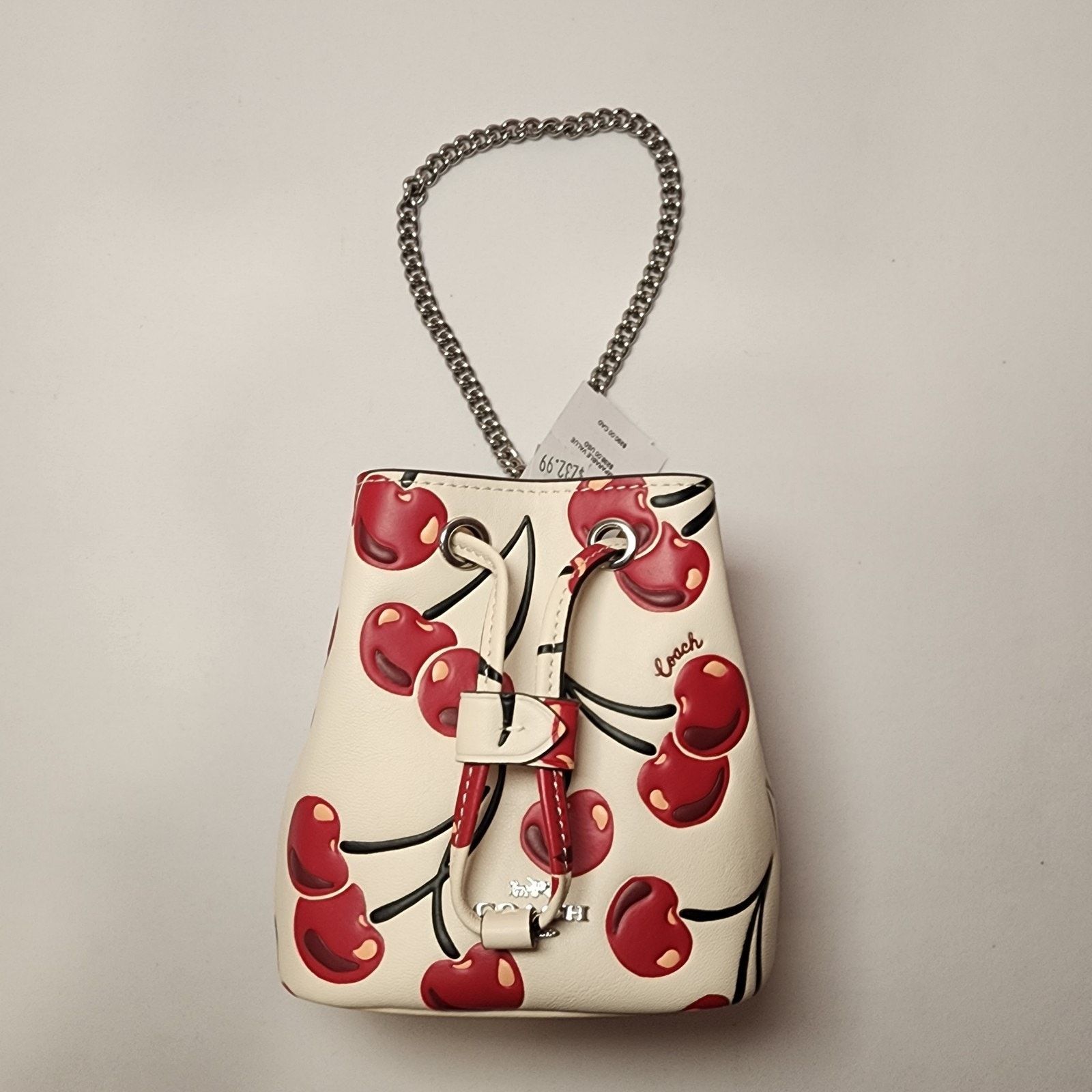 Coach NWT COACH CZ030 Drawstring Wristlet Cherry Print Chalk Multi Size ONE SIZE - 1 Thumbnail